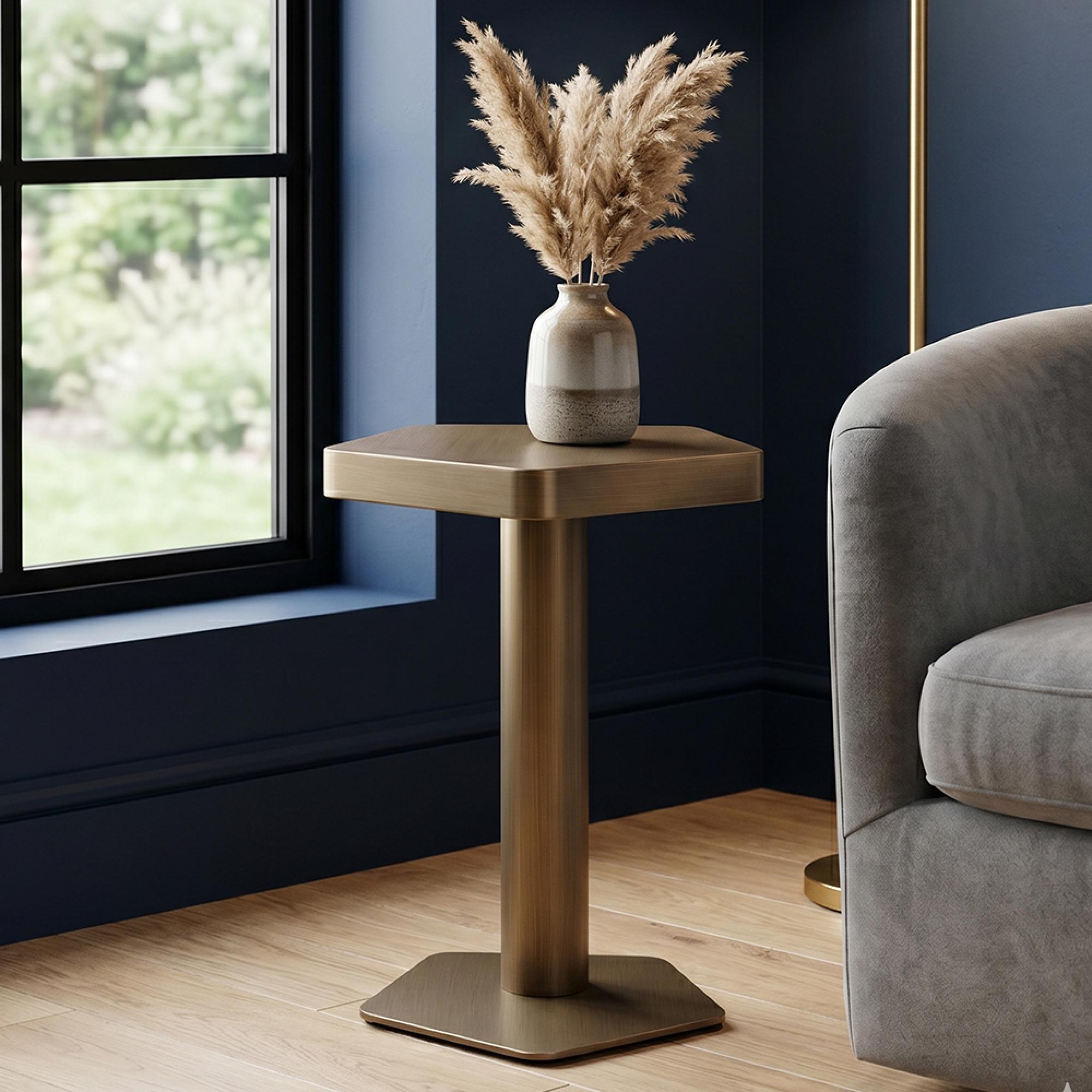 Hexa Side Table - Hexagonal - Brushed Gold