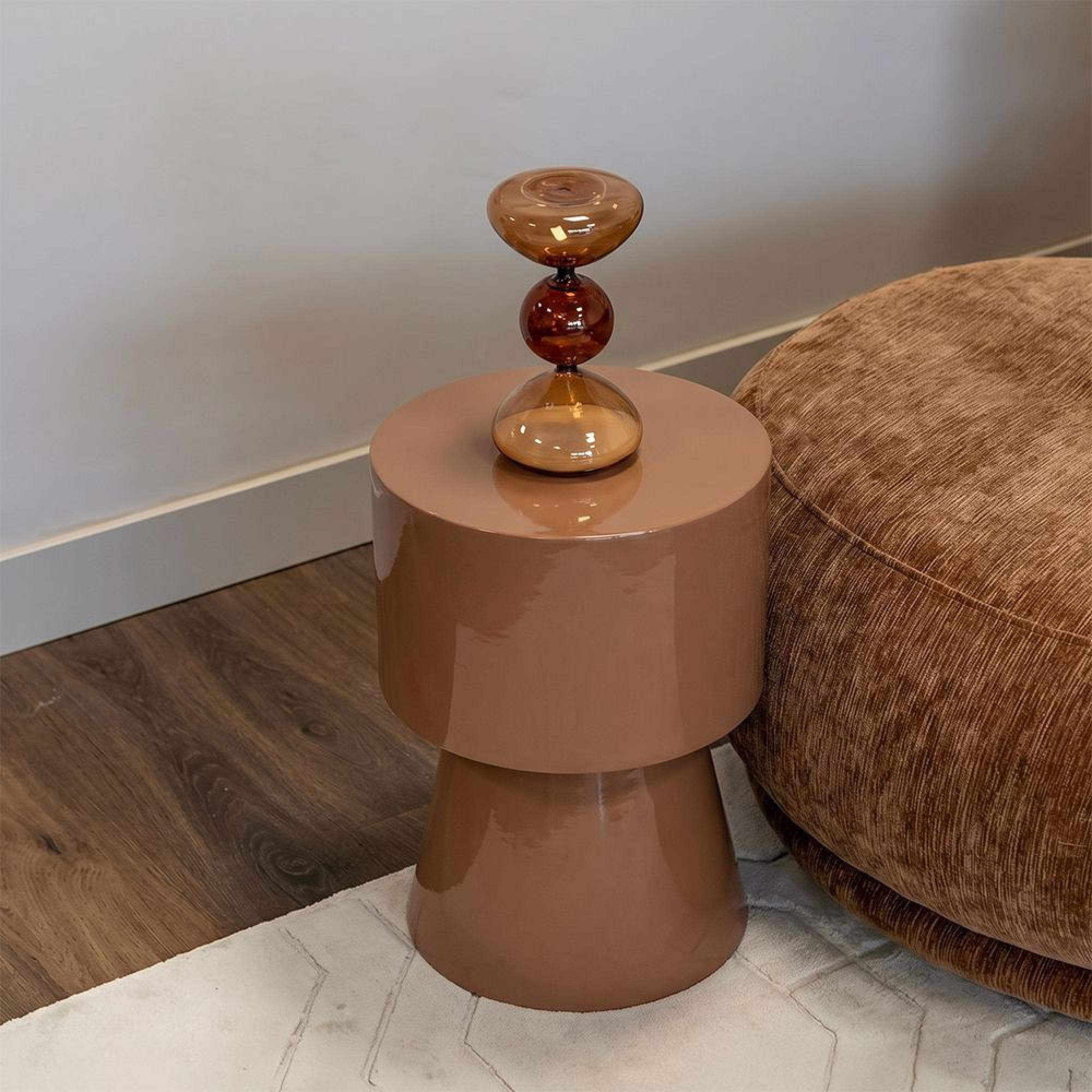 Liza End Table - Round - Mocha Mousse - Polyresin