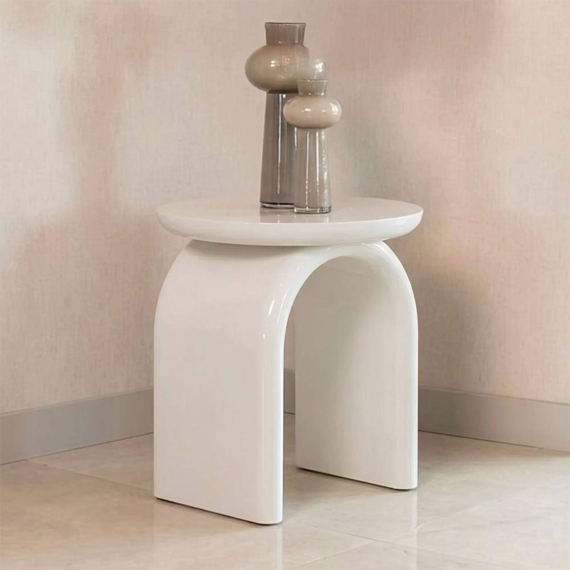 Merrick End Table - Round - Coconut Milk