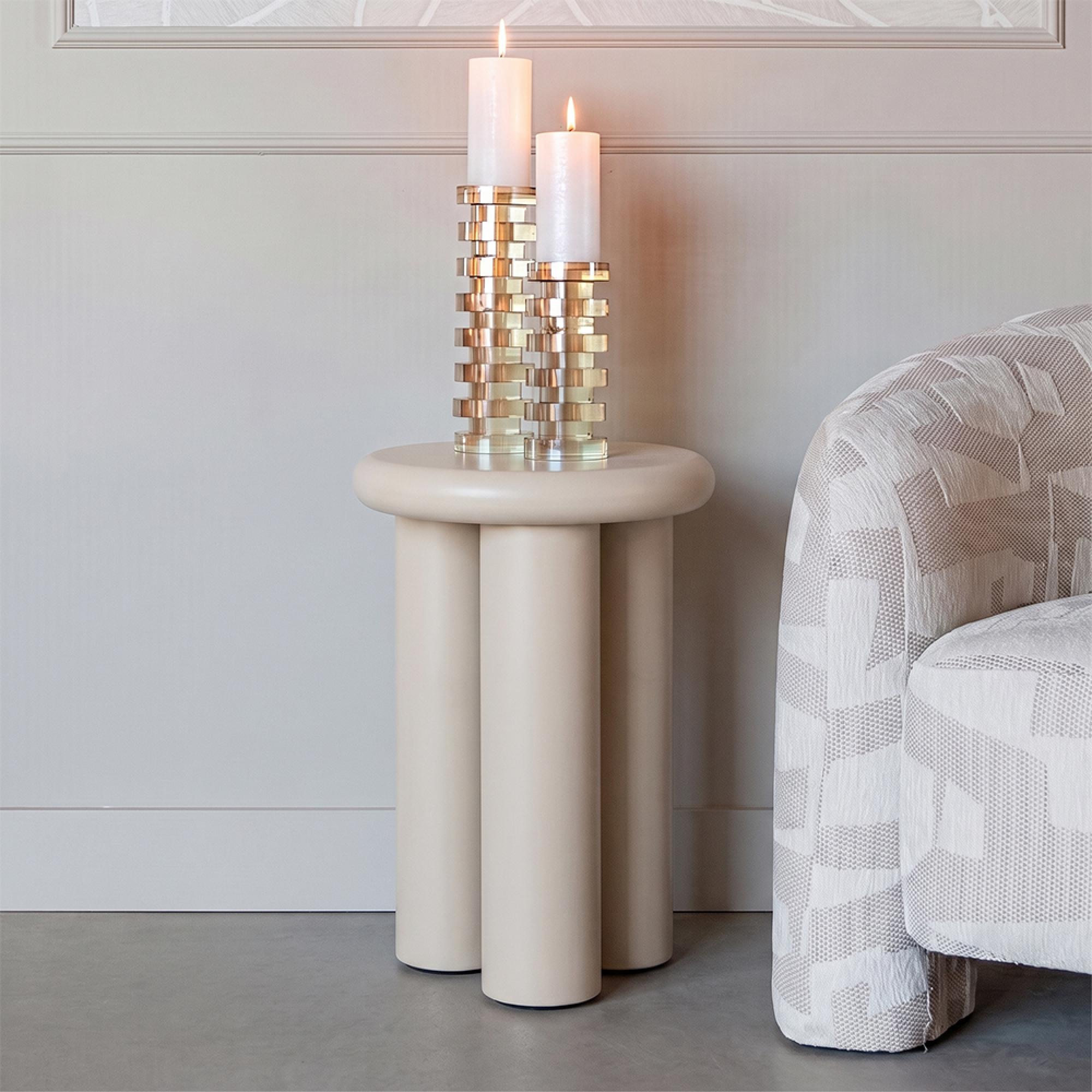 Elbaz End Table - Round - Beige