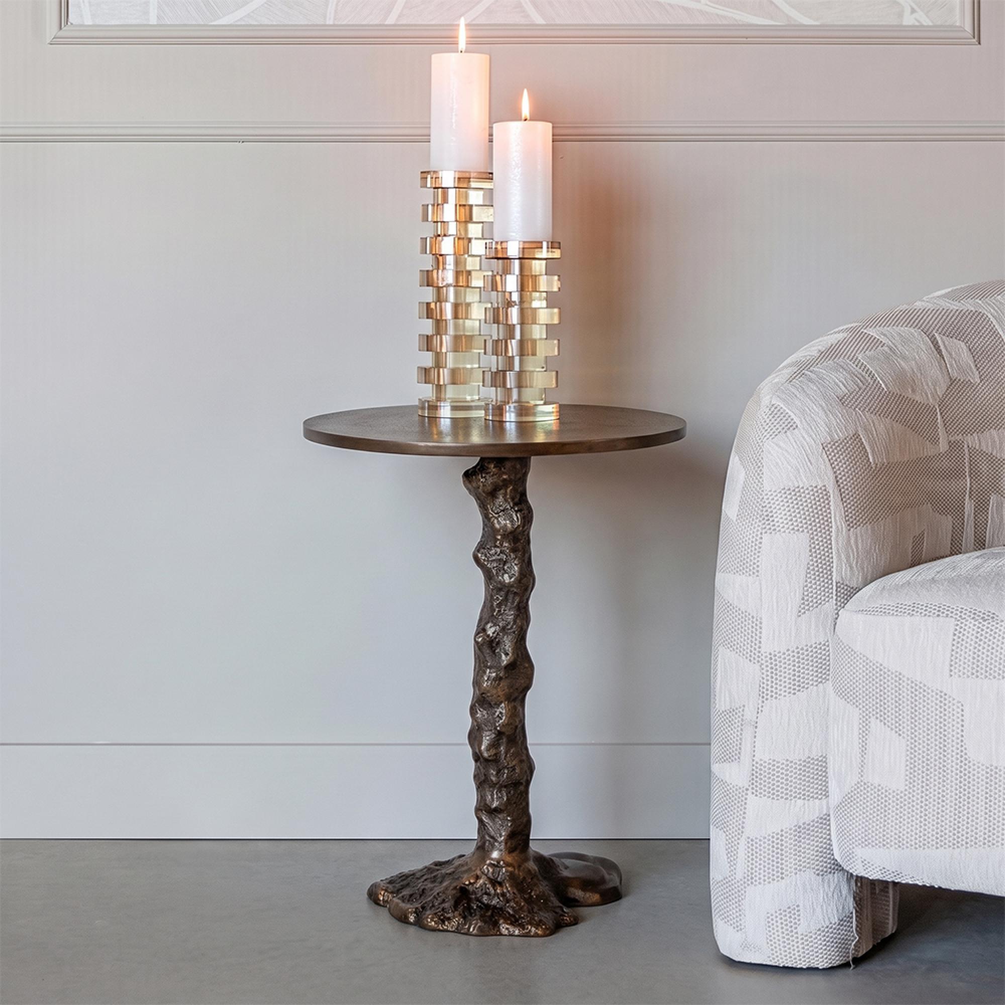Misty End Table - Round - Bronze - Aluminum