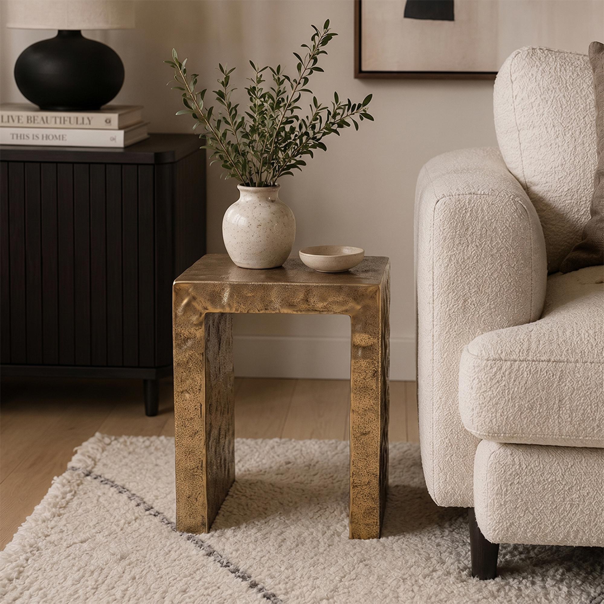 Novan End Table - Gold - Aluminum
