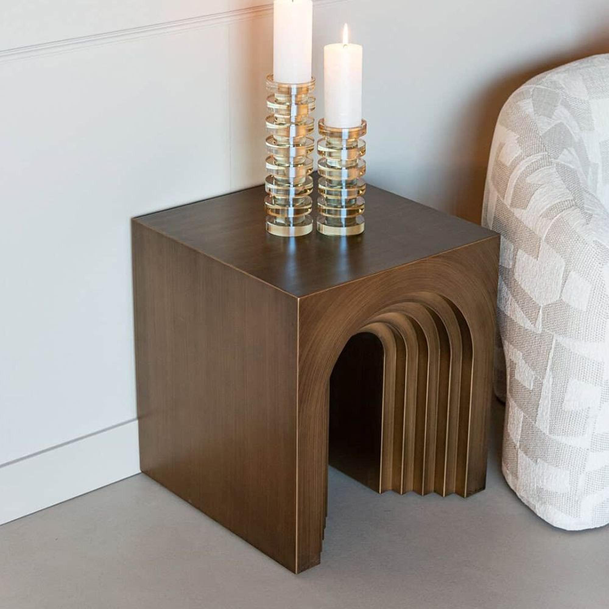 Vevey End Table - Square - Brushed Gold - Metal