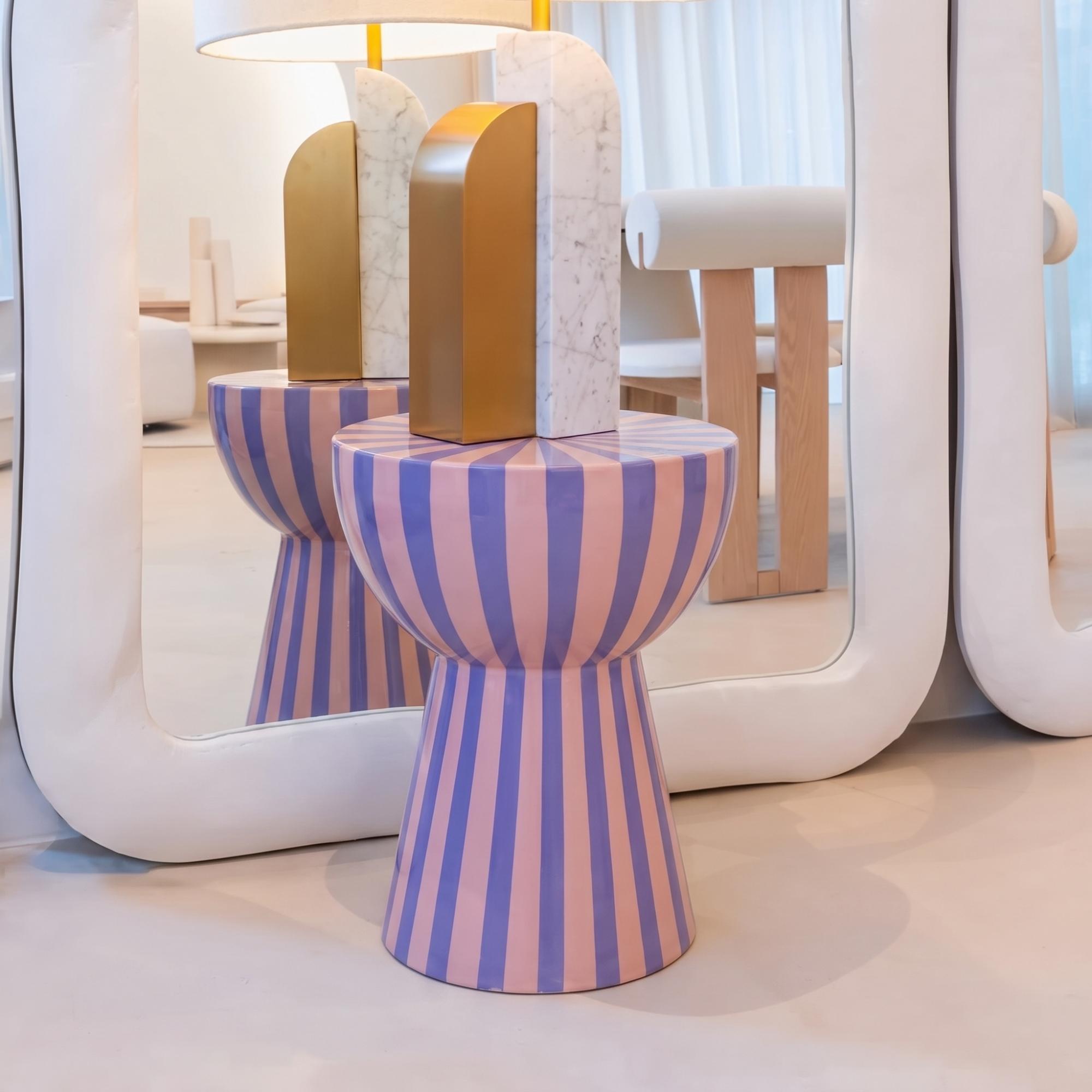 Valeria Pink and Purple Round End Table
