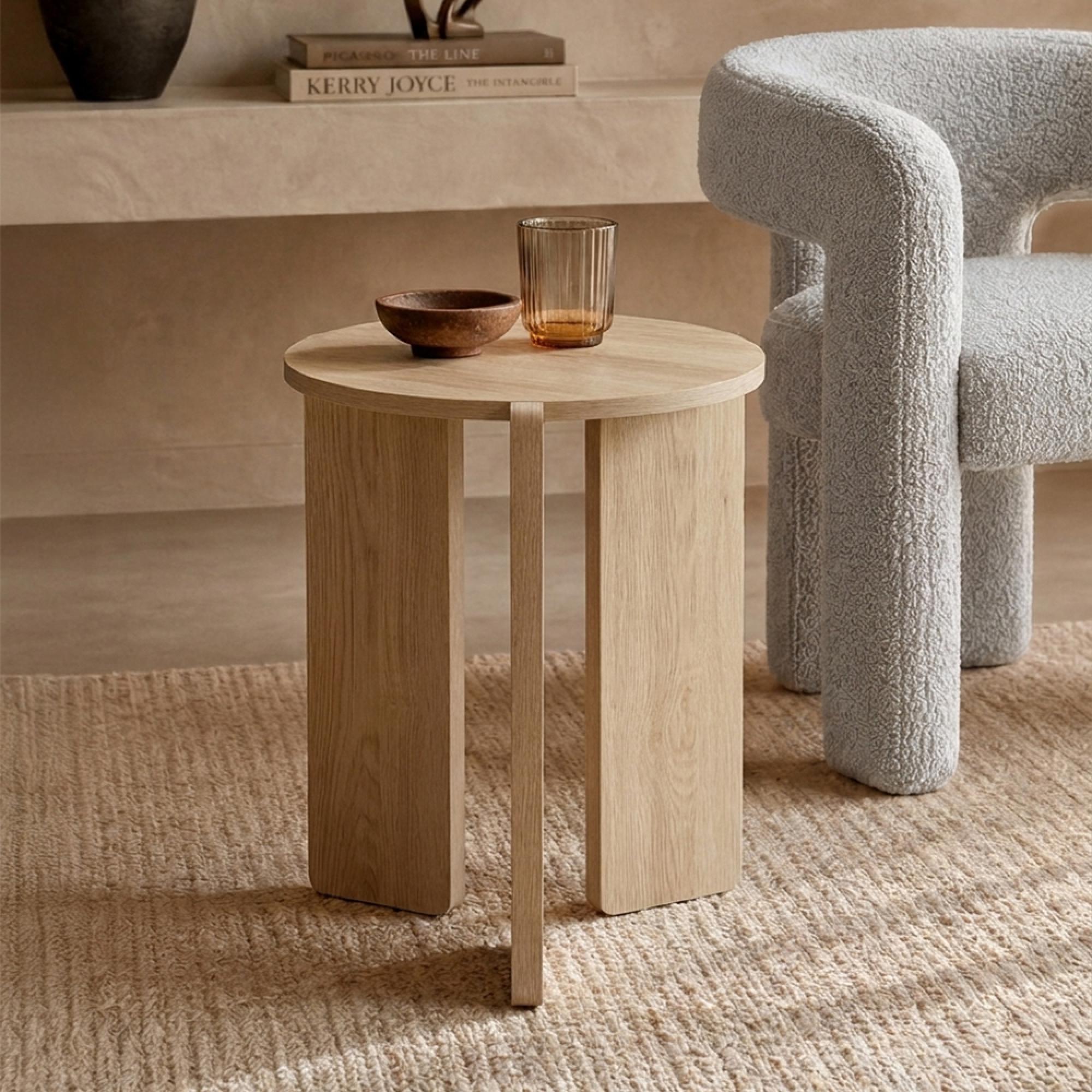 Halo Side Table - Round - Oak - Wood
