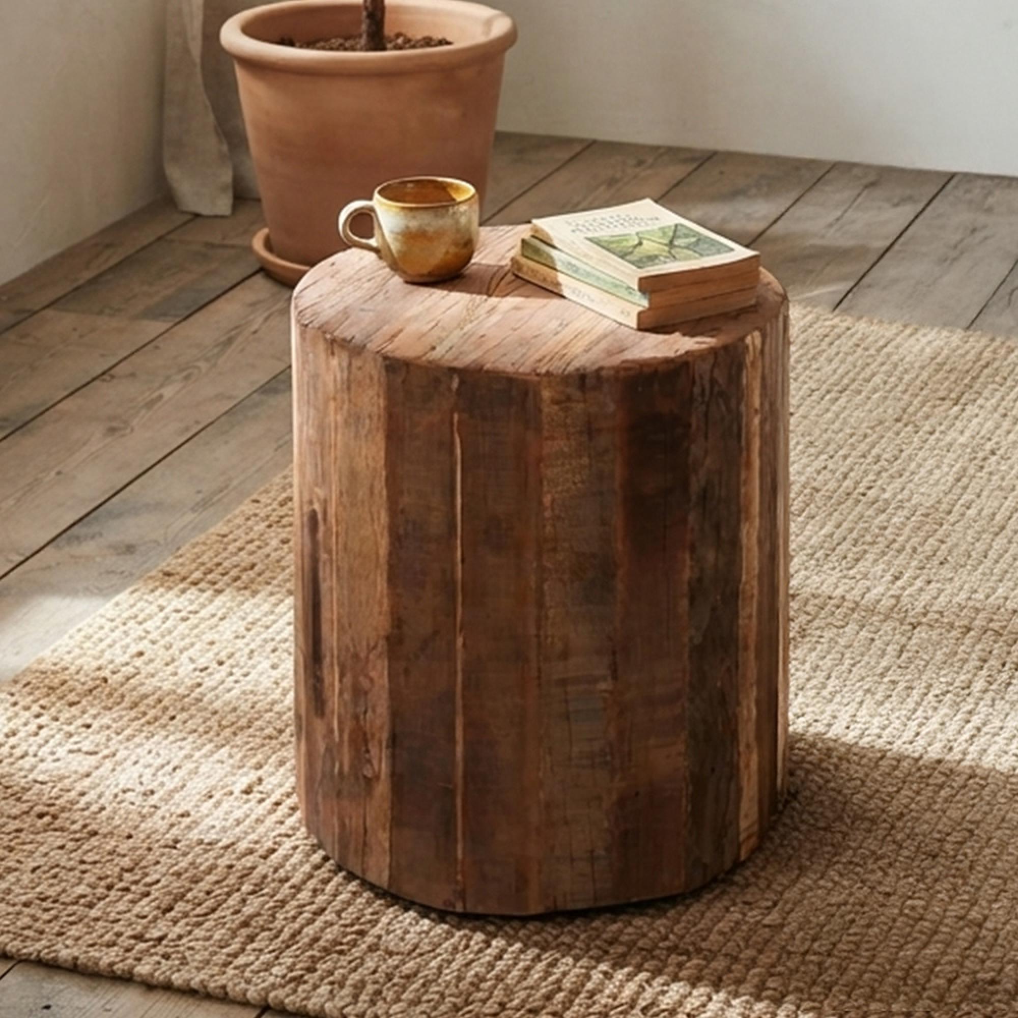 Bassano Side Table - Round - Small - Natural - Teak Wood