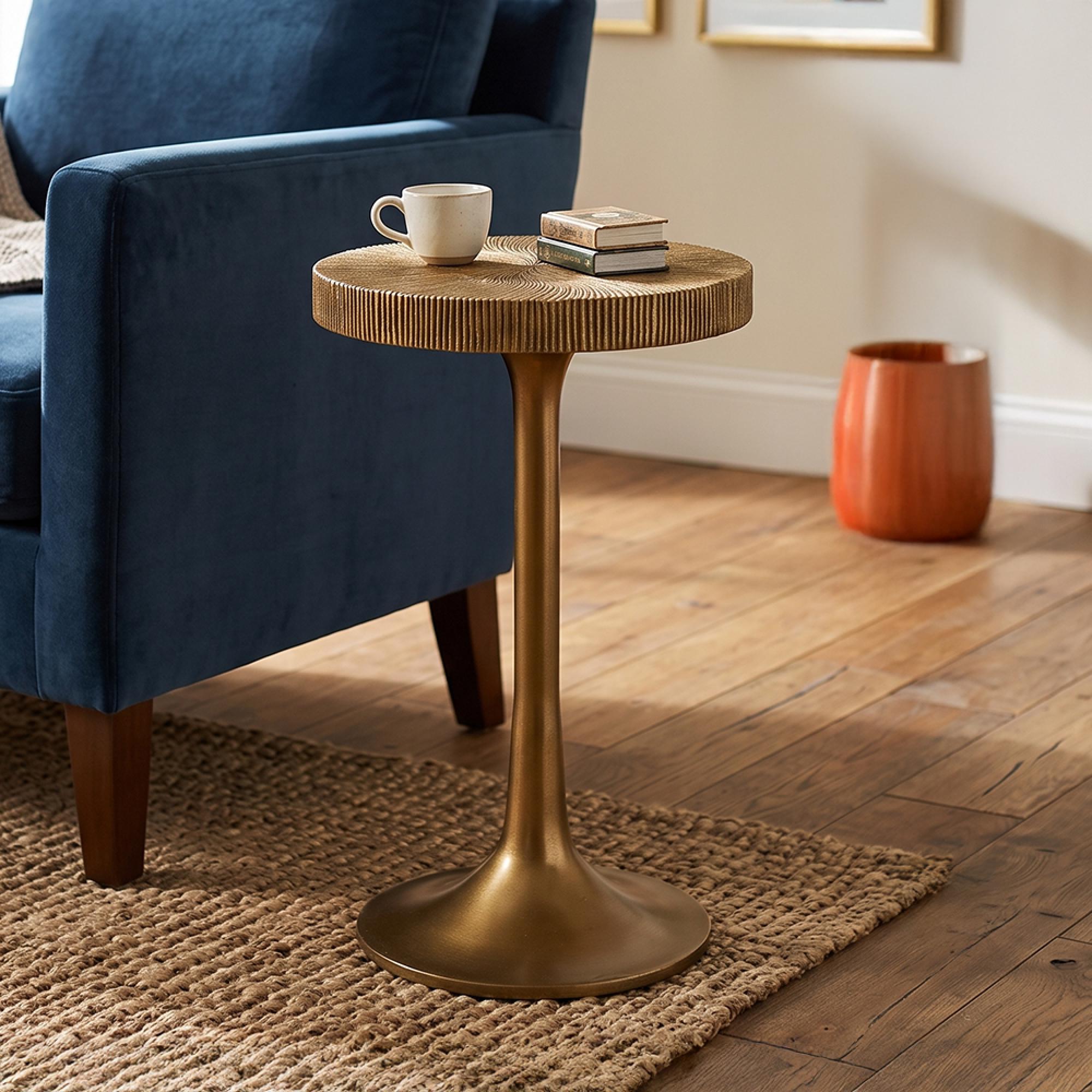 Ant Side Table - Round - Gold - Metal