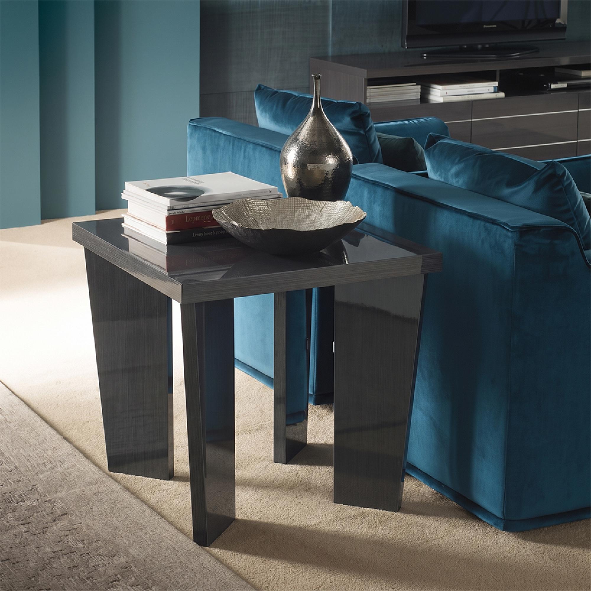 Versilia Square Lamp Table - Black
