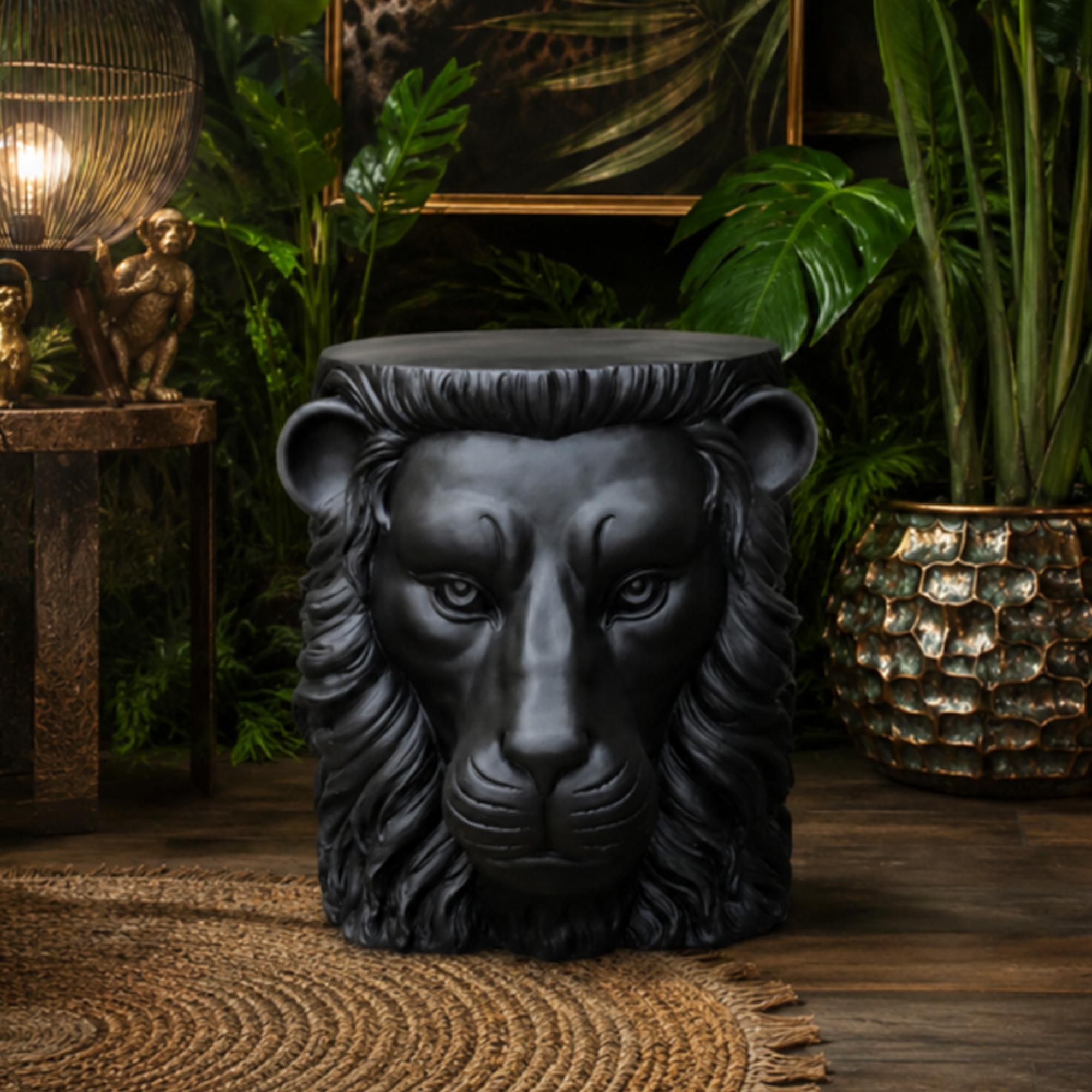 Side Table - Black Lion - Resin