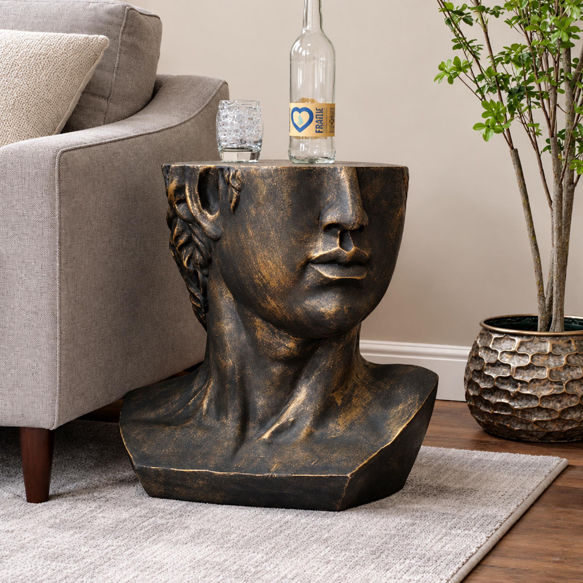 Side Table - Head Style - Wood and Metal