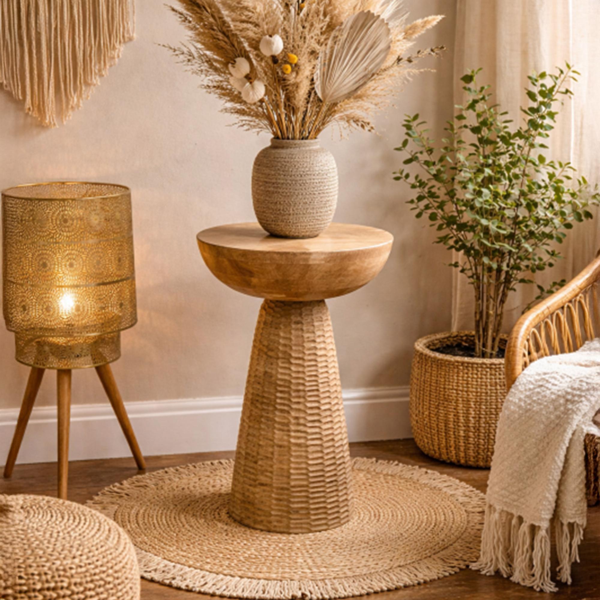 Side Table - Round - Wooden - 8959
