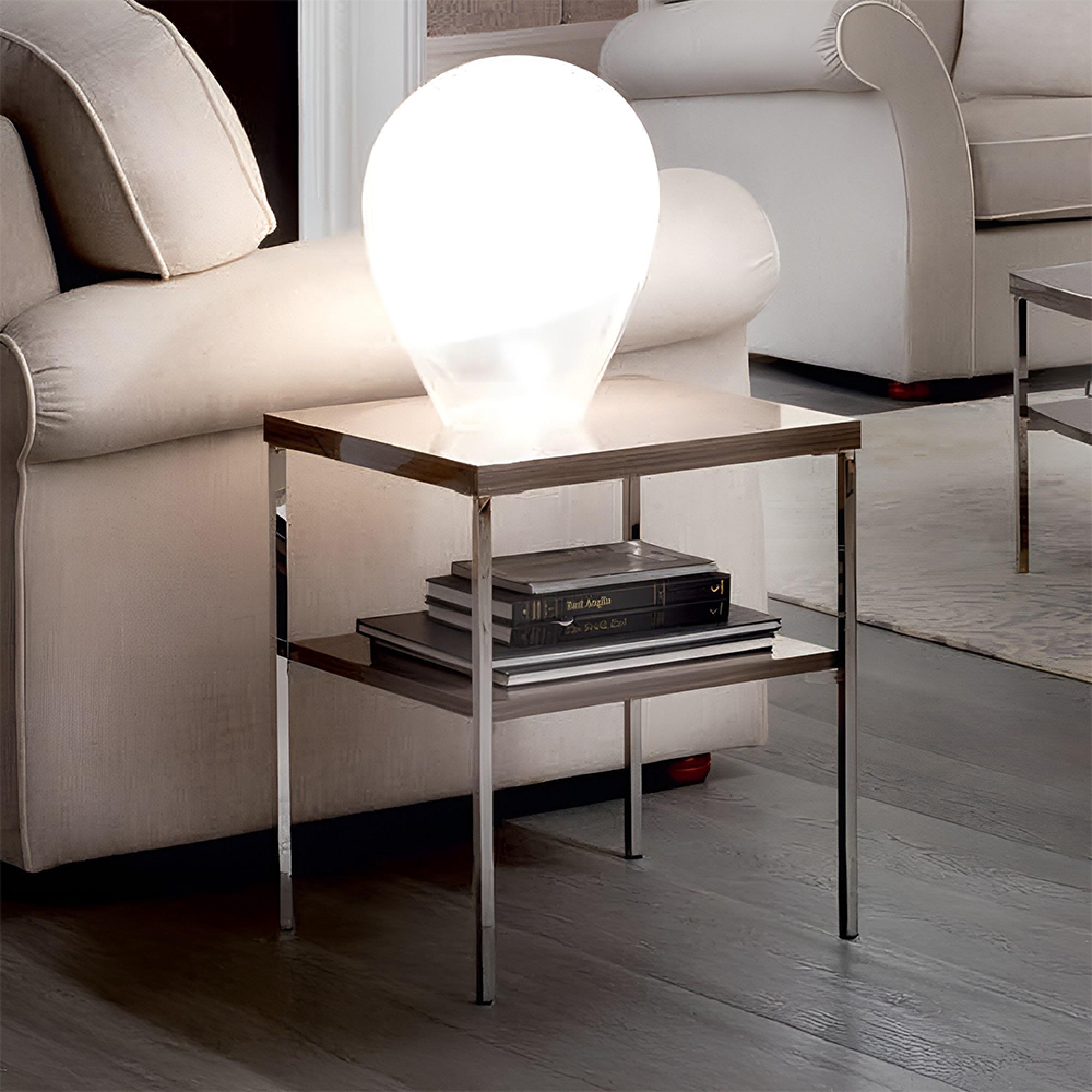 Platinum Italian Square Side Table - Silver Birch