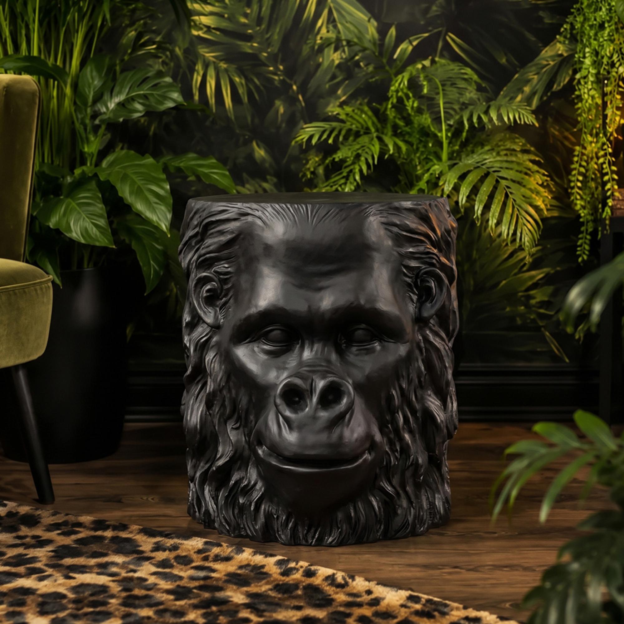 Side Table - Black Gorilla - Resin - Metal