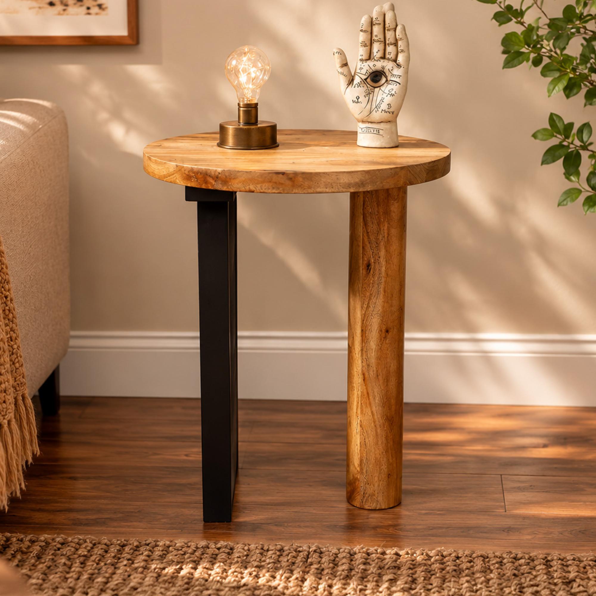 Side Table - Mango Wood - Round - 45cm