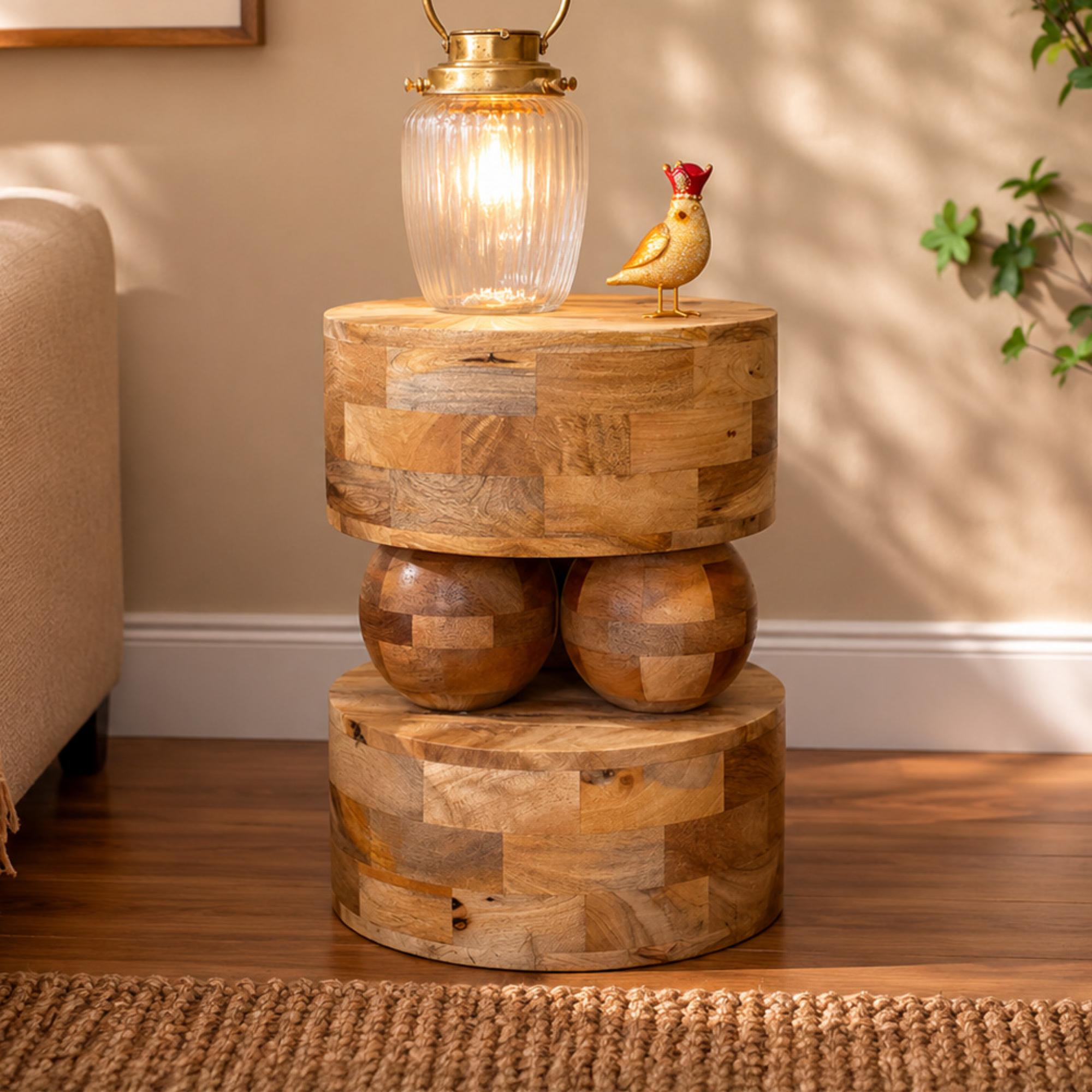 Side Table - Mango Wood - Small - Round - 40cm