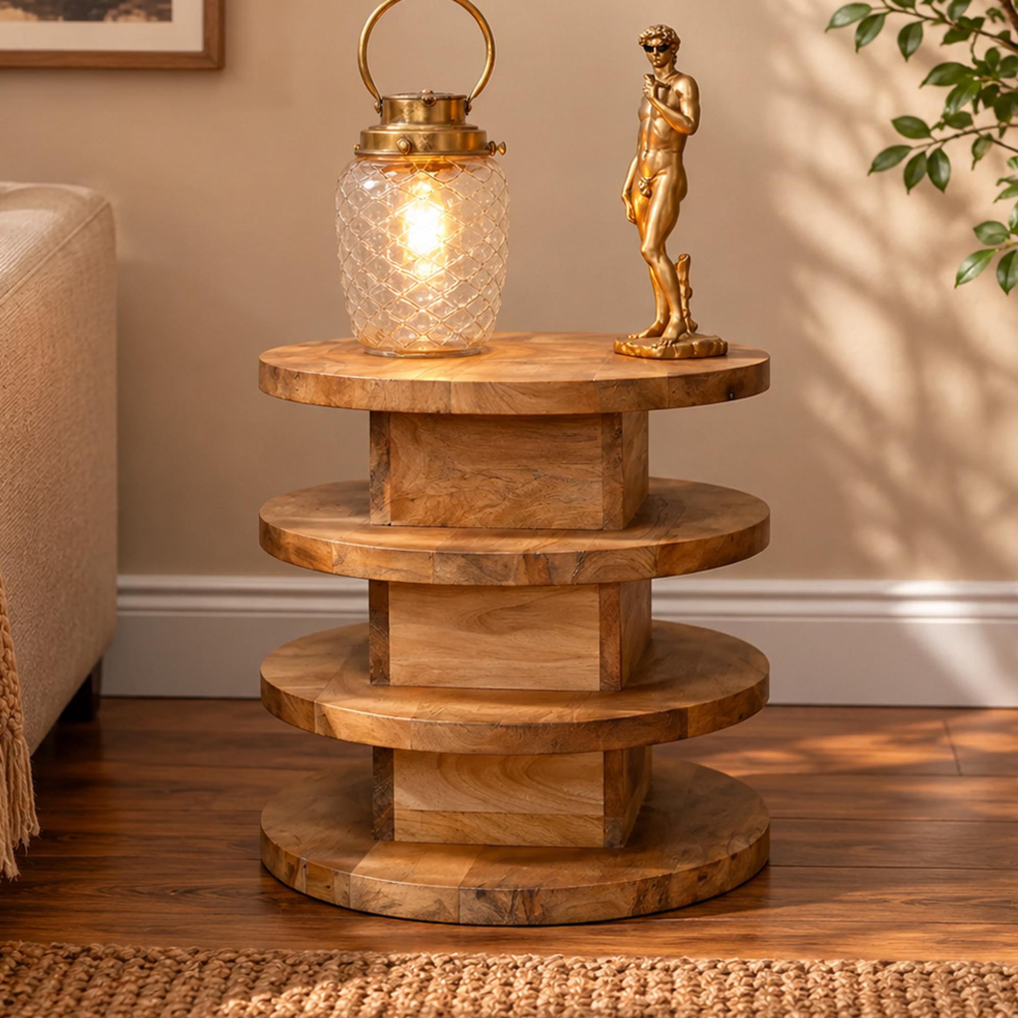 Side Table - Mango Wood - Small - Round