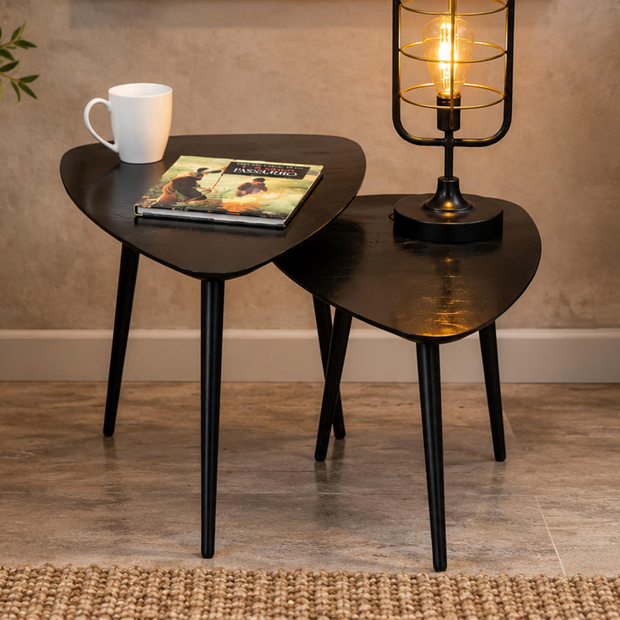 Side Tables - Aluminium - Triangular - Set of 2
