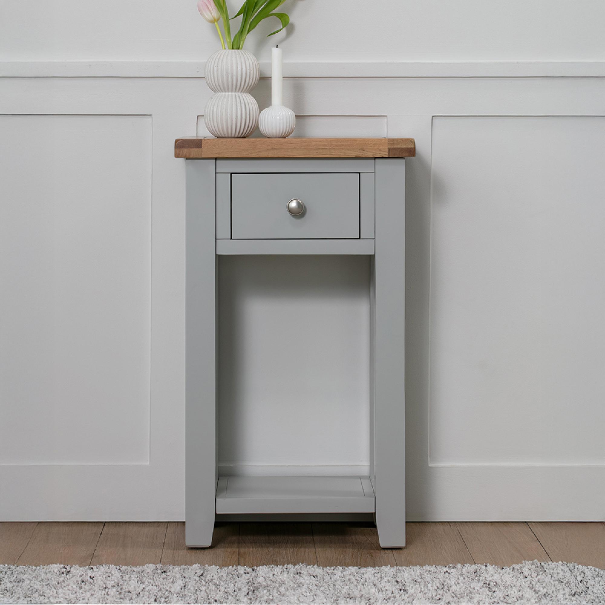 Melbourne French Grey Painted 1 Drawer Side Table