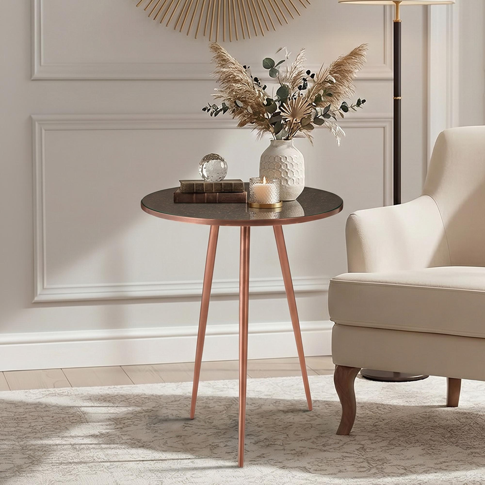 Akola Side Table - Copper - Round