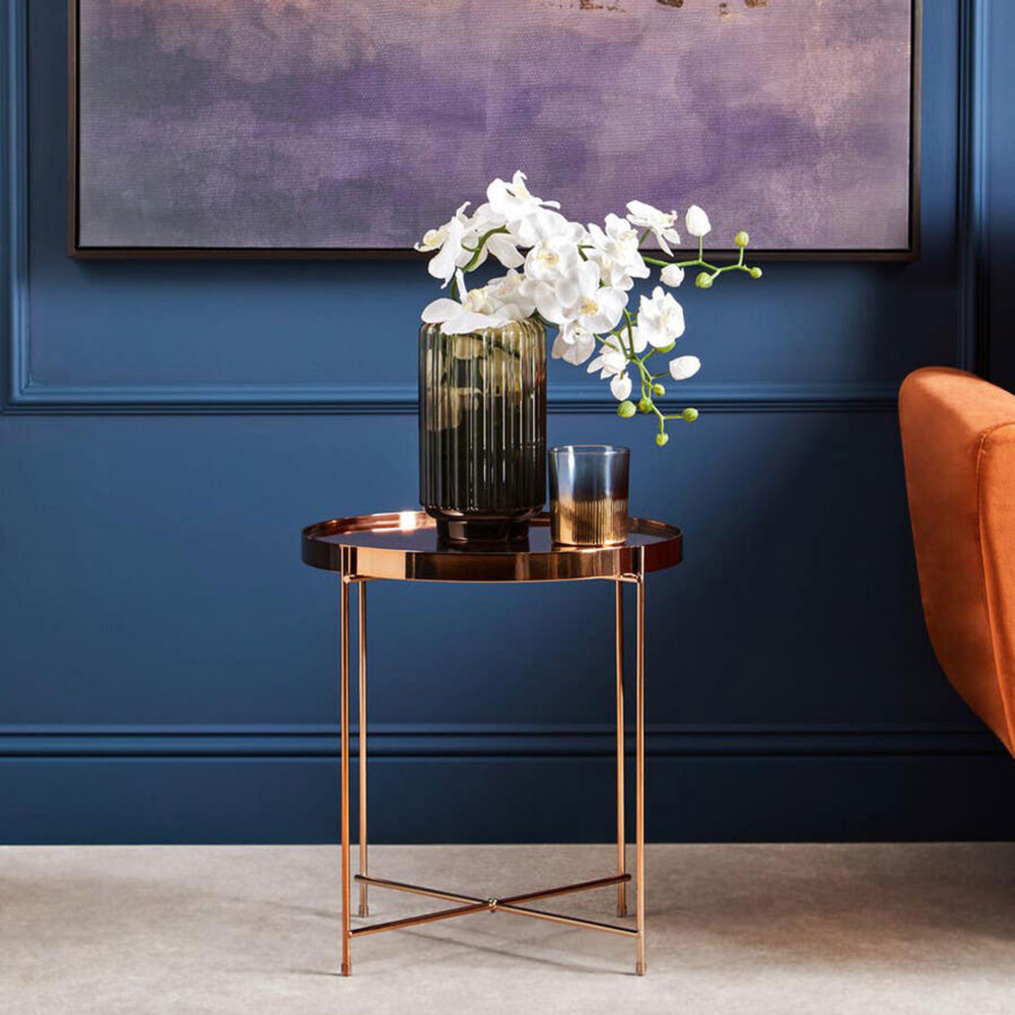 Allure Side Table - Round - Pink Mirrored