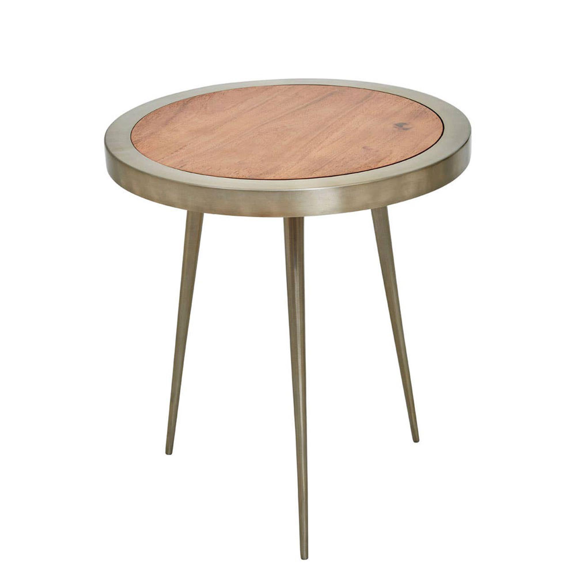 Almora Side Table - Round - Acacia Wood and Metal