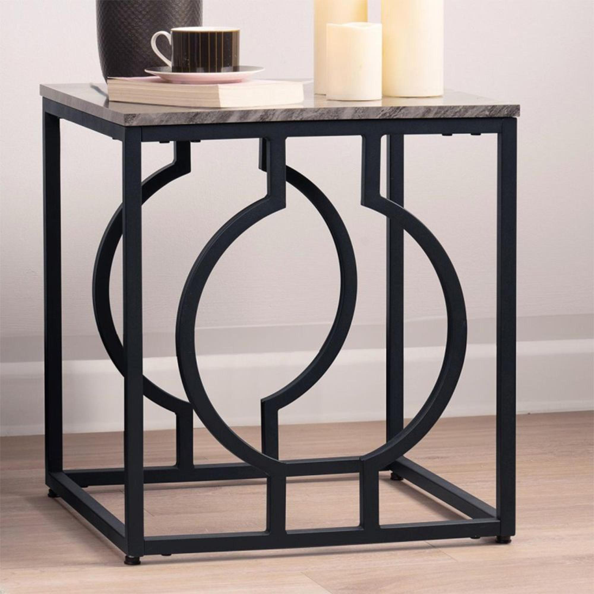 Alora End Table - Square - Black Metal