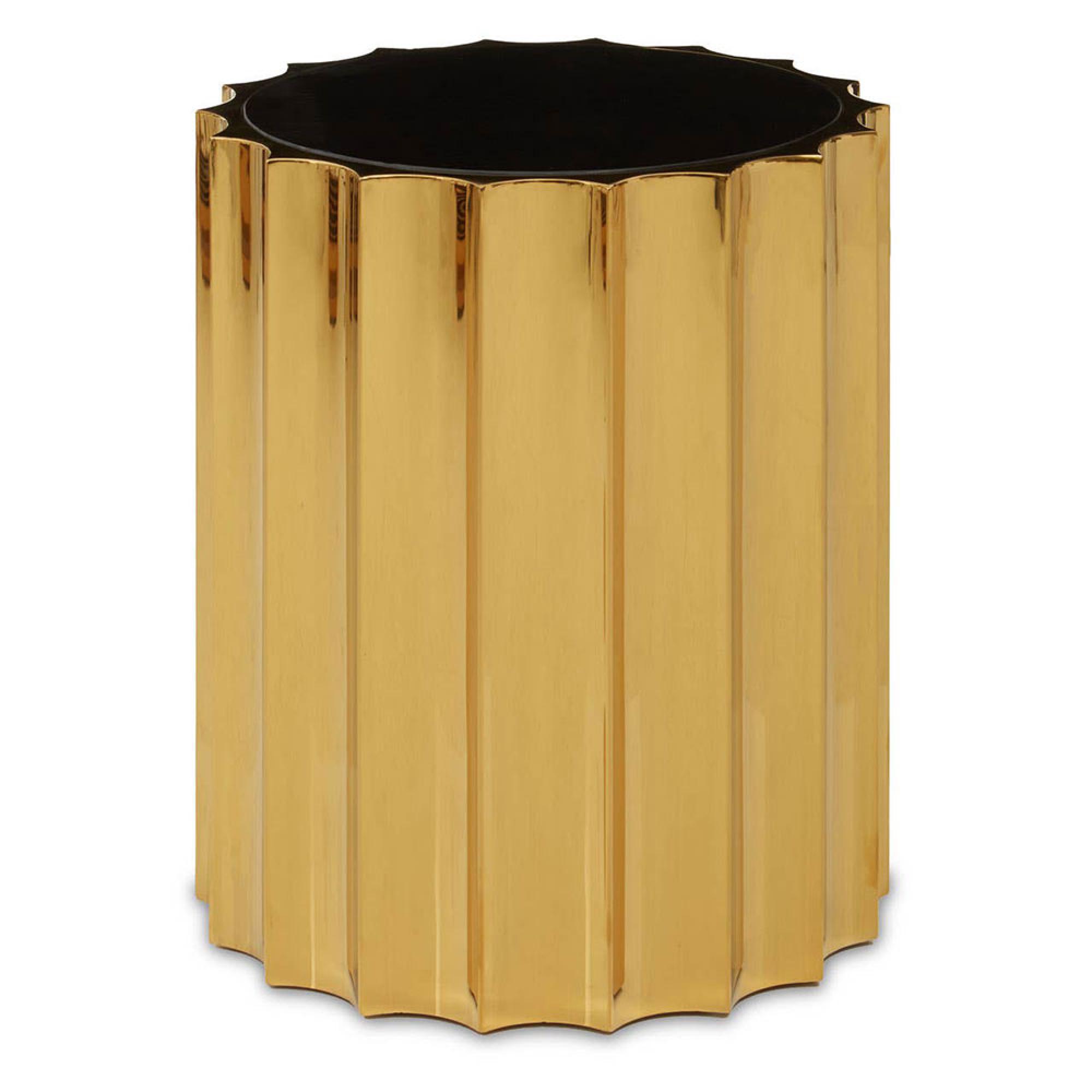 Alvaro Side Table - Round - Black with Titanium Base