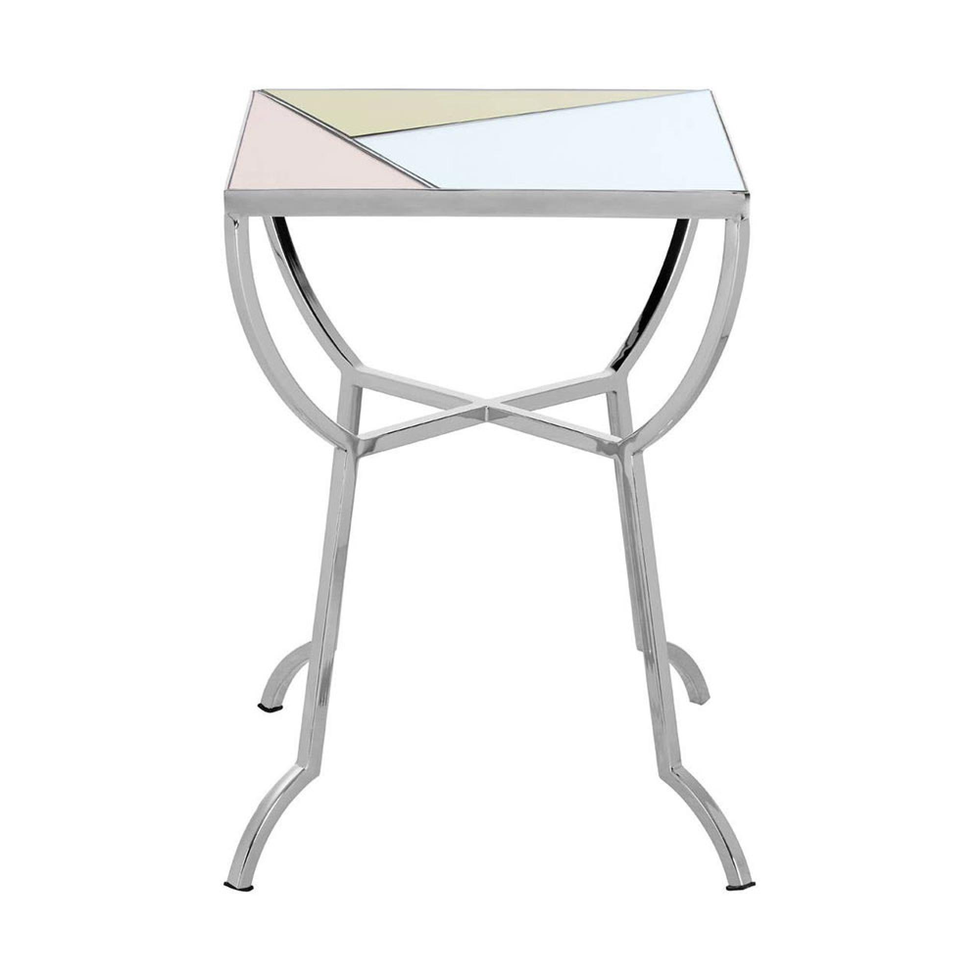 Arbus Side Table - Square - Glass with Chrome Legs