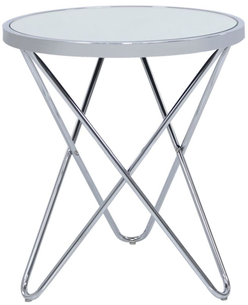 Atom Lamp Table - Round - Glass and Chrome