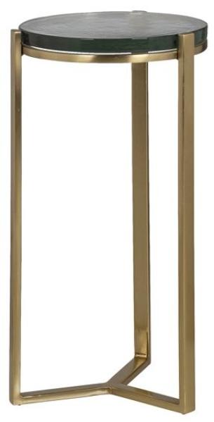 Aubrey Glass and Gold Round Side Table