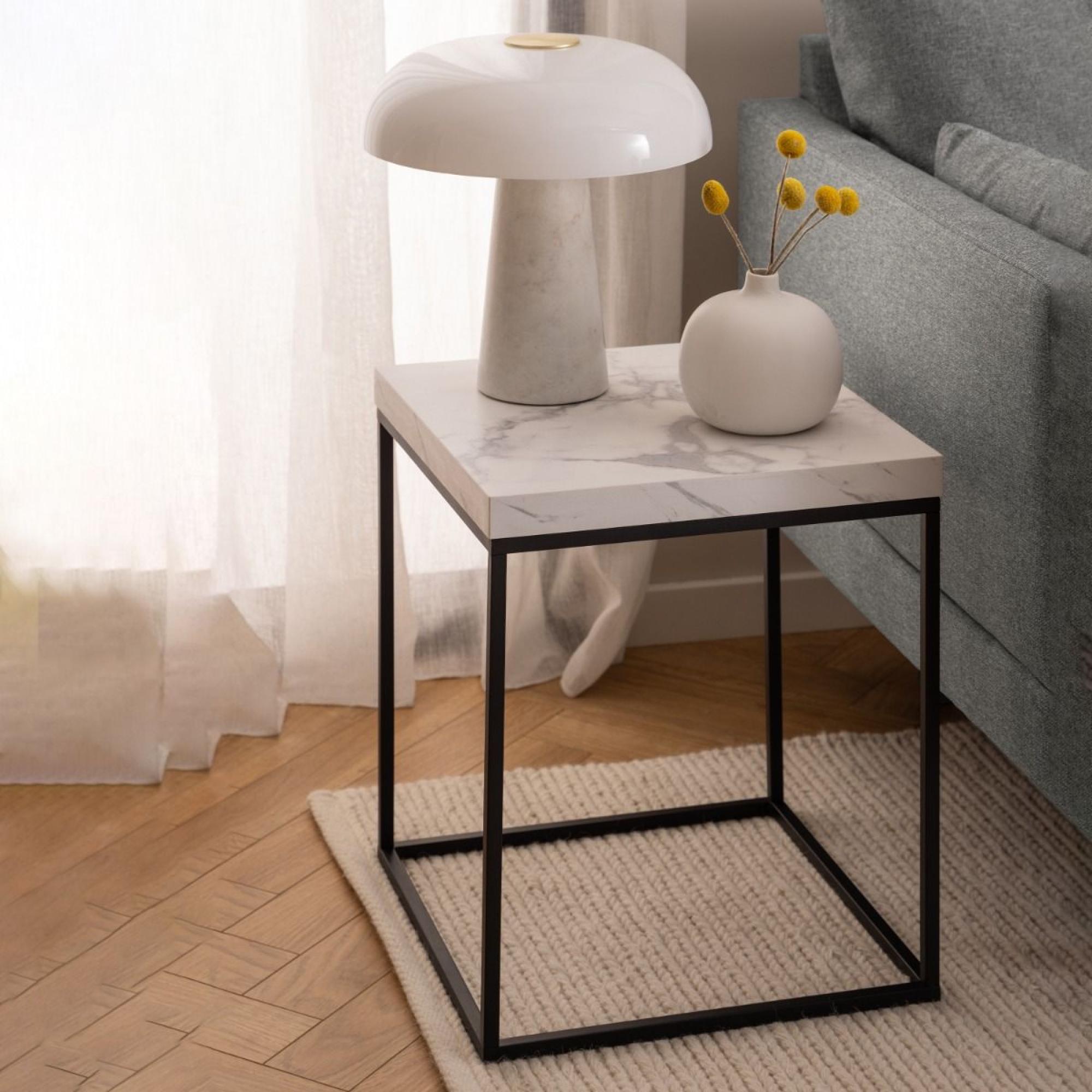 Barossa Side Table - Square - White Marble