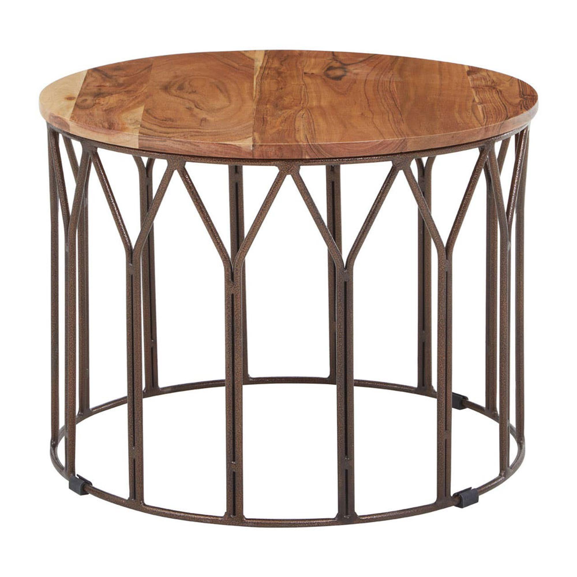 Boho Side Table - Large Round - Mango Wood