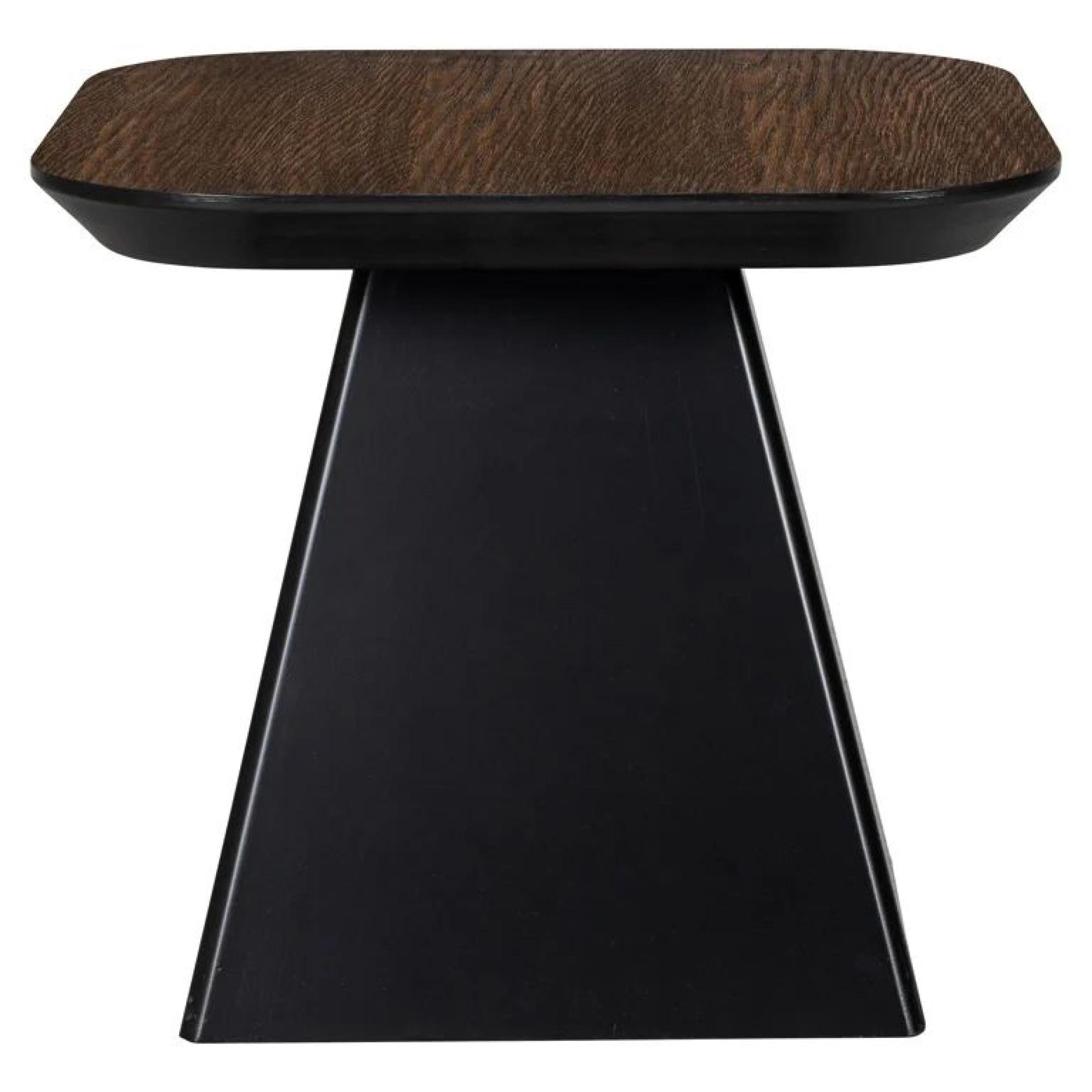 Bonvoy Brown Oak Modern Edge Square End Table