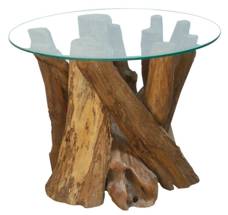Branchwood Lamp Table - Round - Glass Top