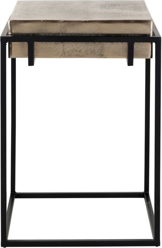 Calloway Champagne Gold Square Side Table