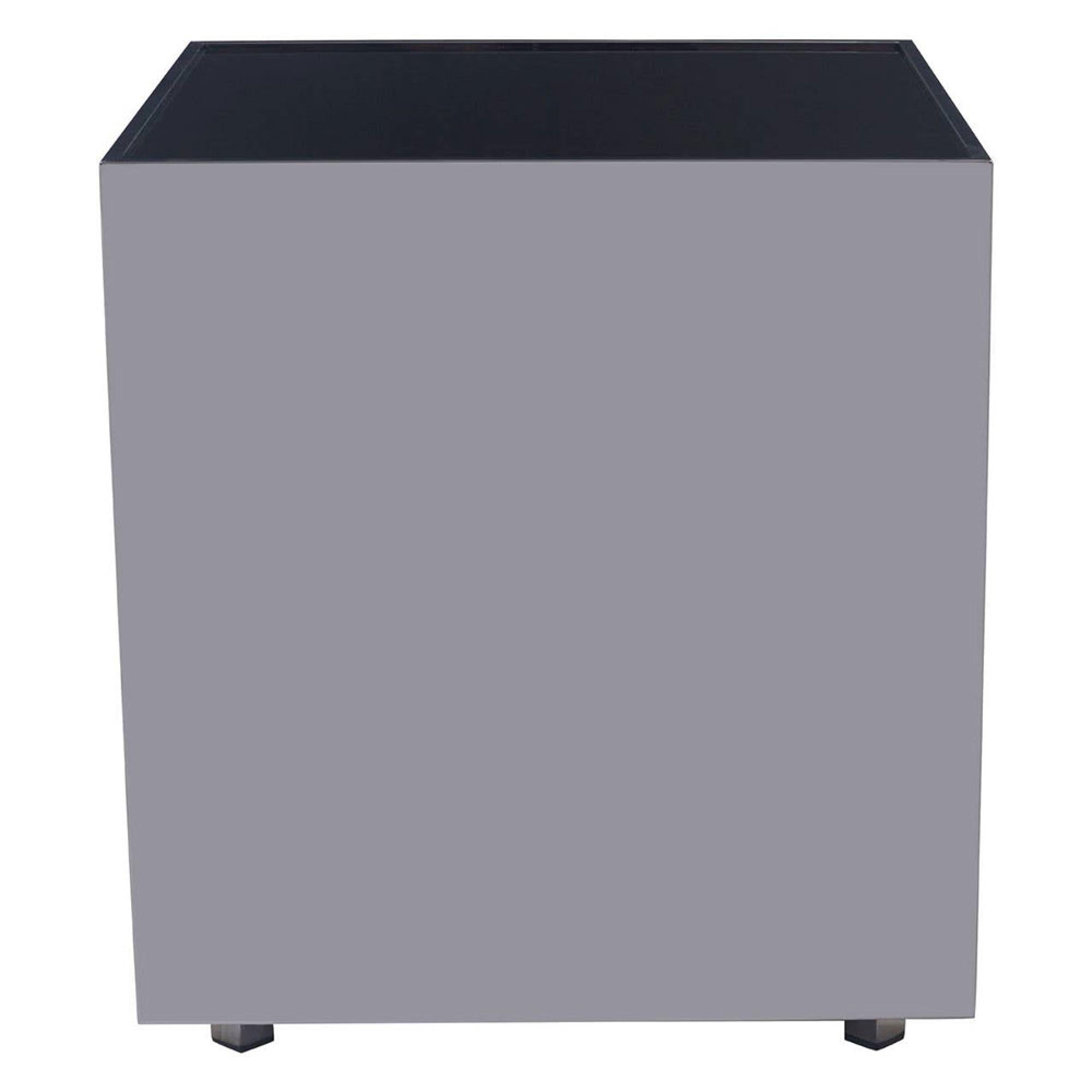 Carlox Side Table - Square - Black Glass and Chrome
