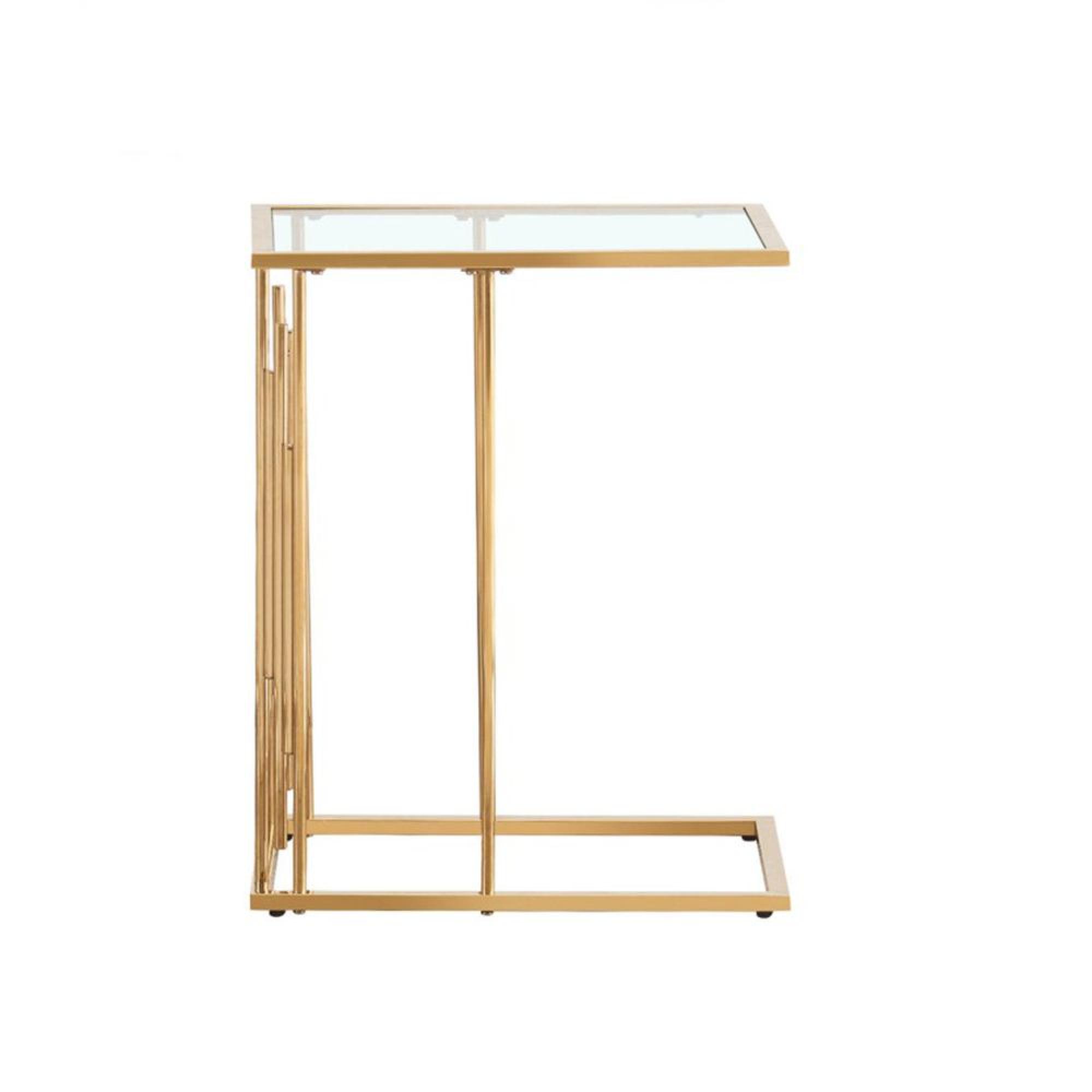 Cohen Side Table - Glass and Gold Metal