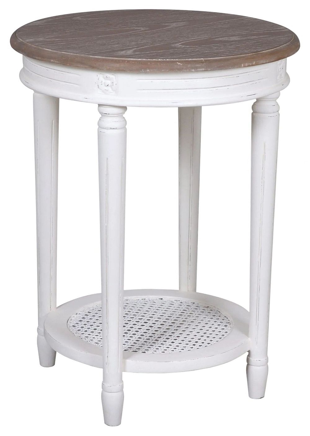 Delphine Side Table - Round - Off-White Painted - French Style