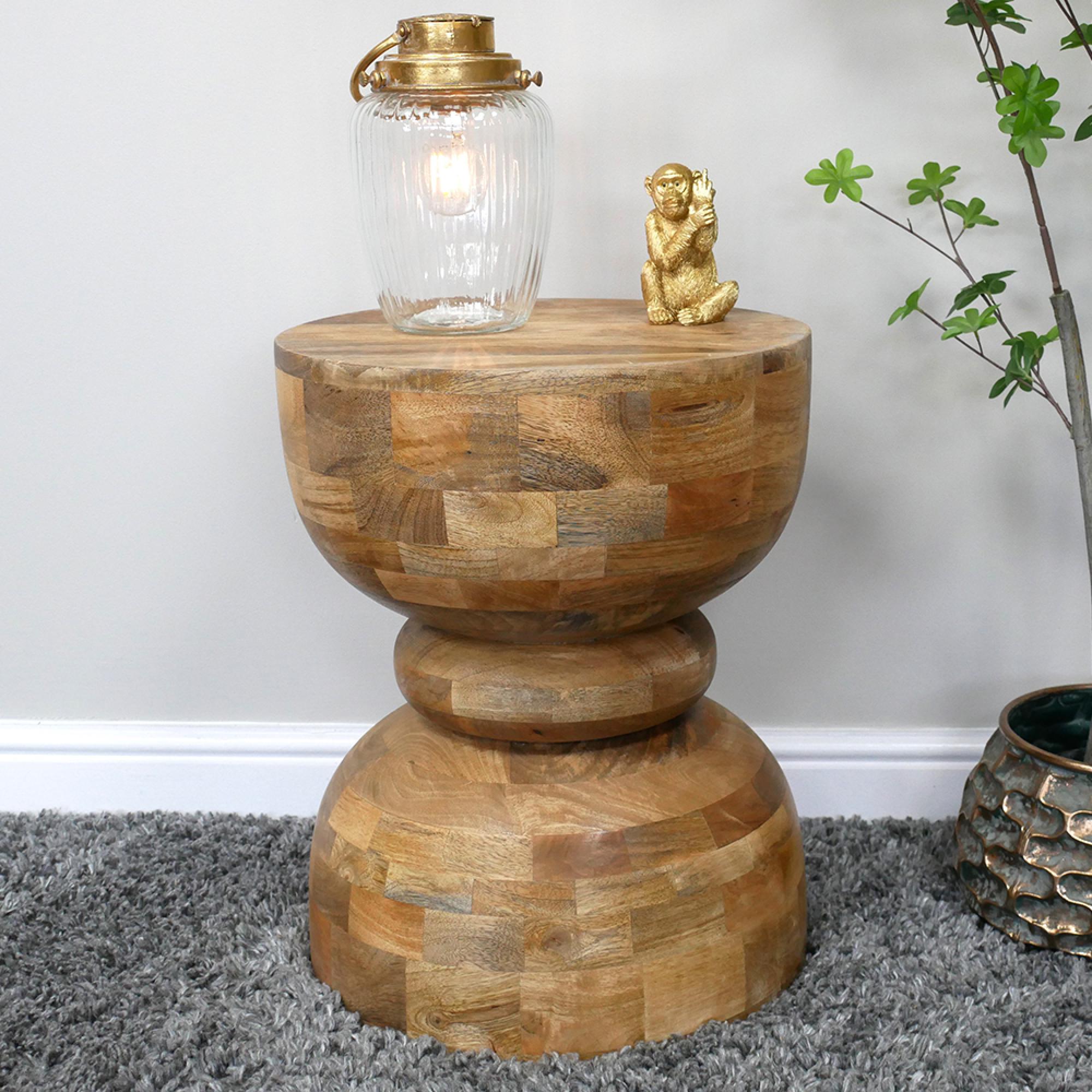 Side Table - Mango Wood - Round - Small
