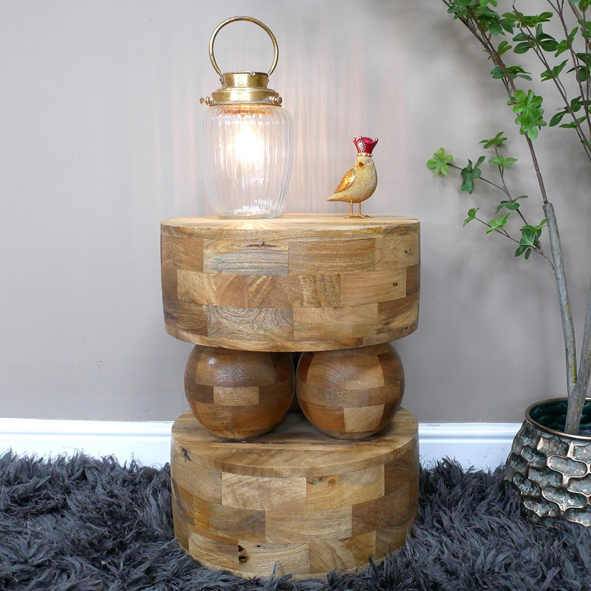 Side Table - Mango Wood - Small - Round - 40cm