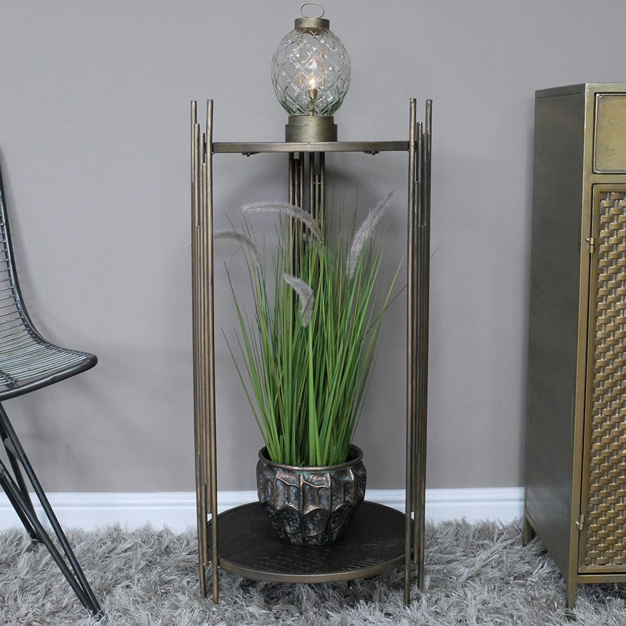 Side Table - Metal - Round - Plant Stand Style
