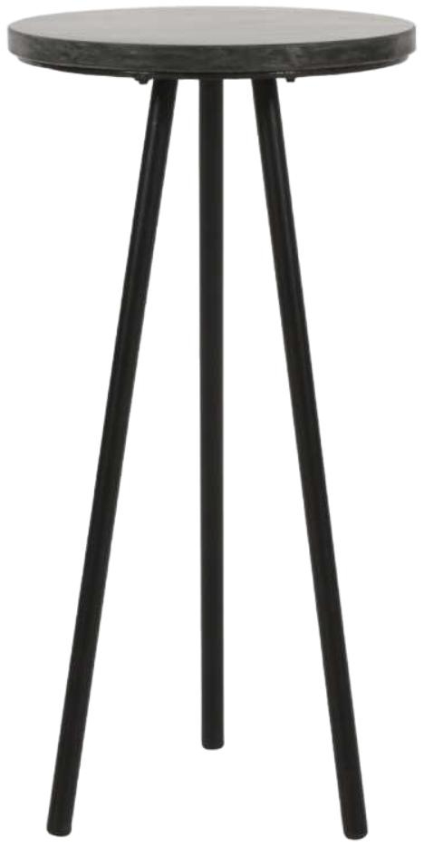 Fluted Side Table - Black Marble