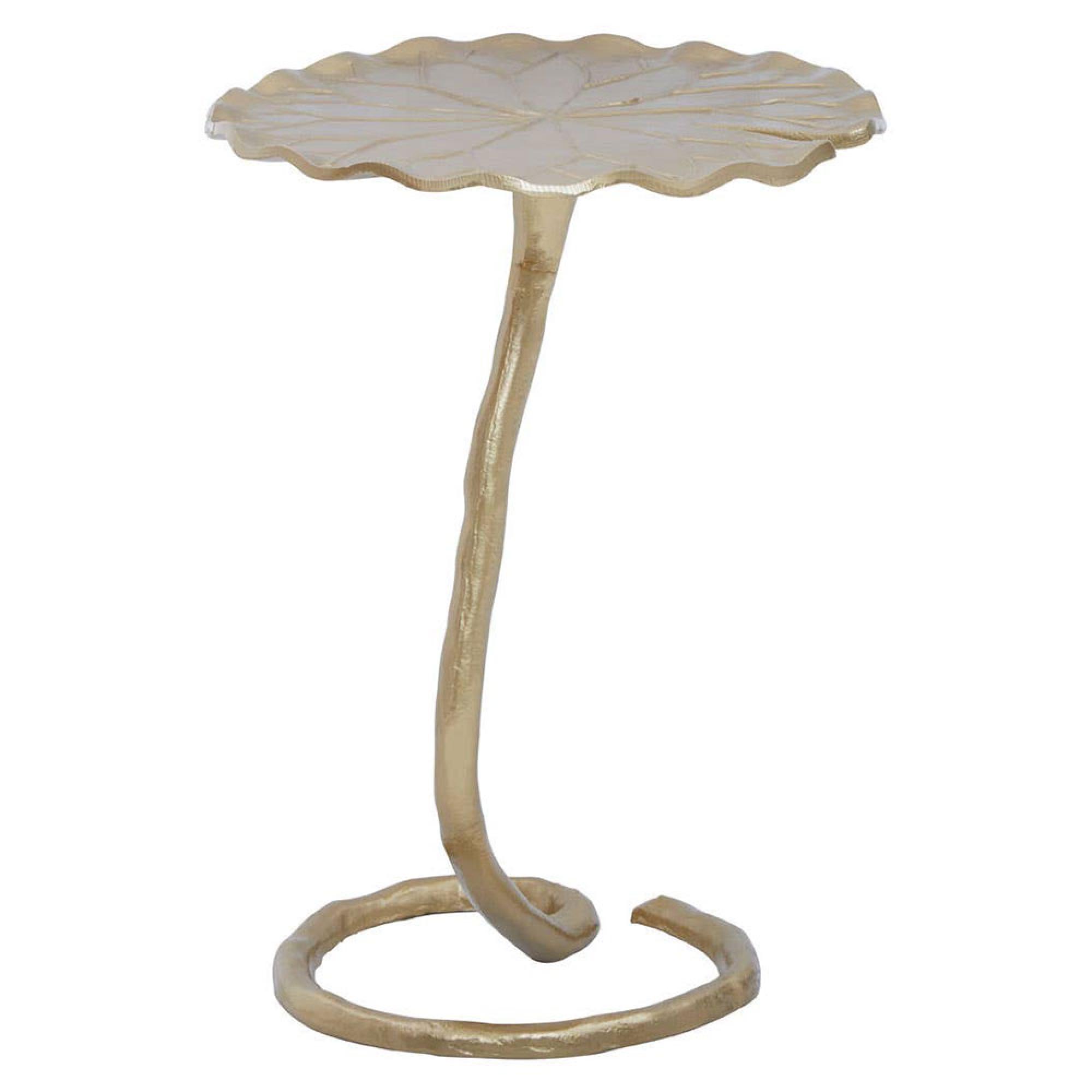 Inventivo Side Table - Gold Metal - Floral