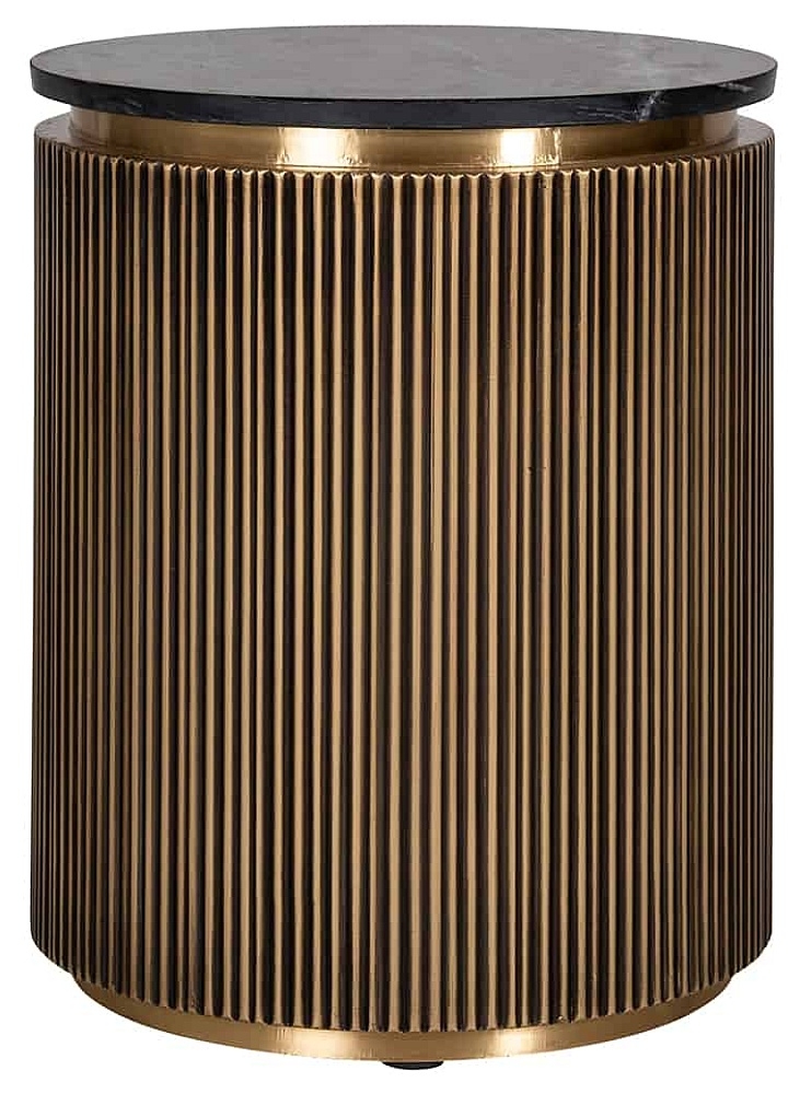 Ironville Brass Ribbed Round Side Table