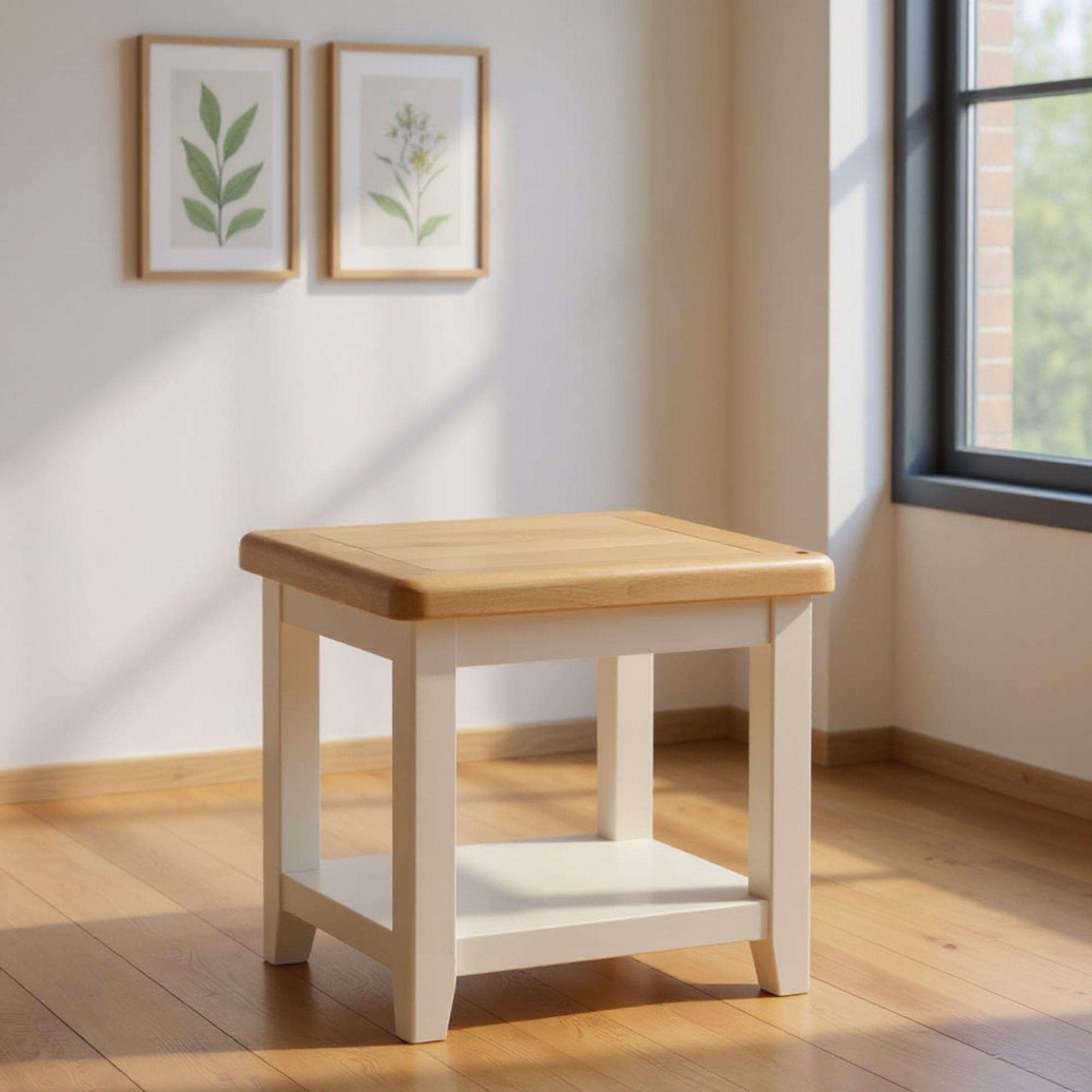 Janelle End Table - Square - Oak and Grey
