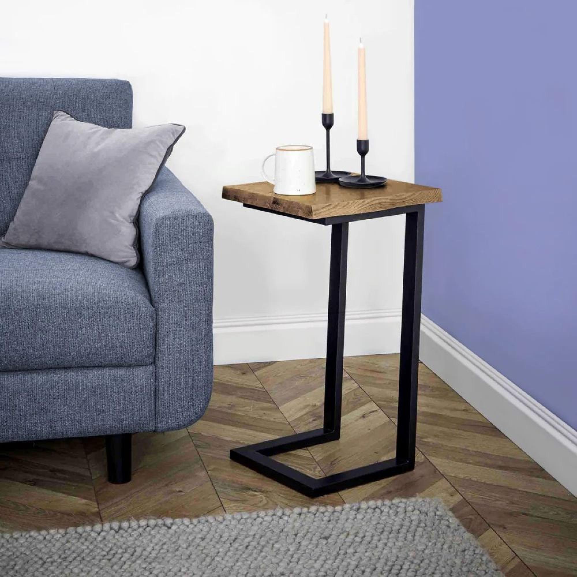 Jersey Side Table - Square Industrial Style - Oak