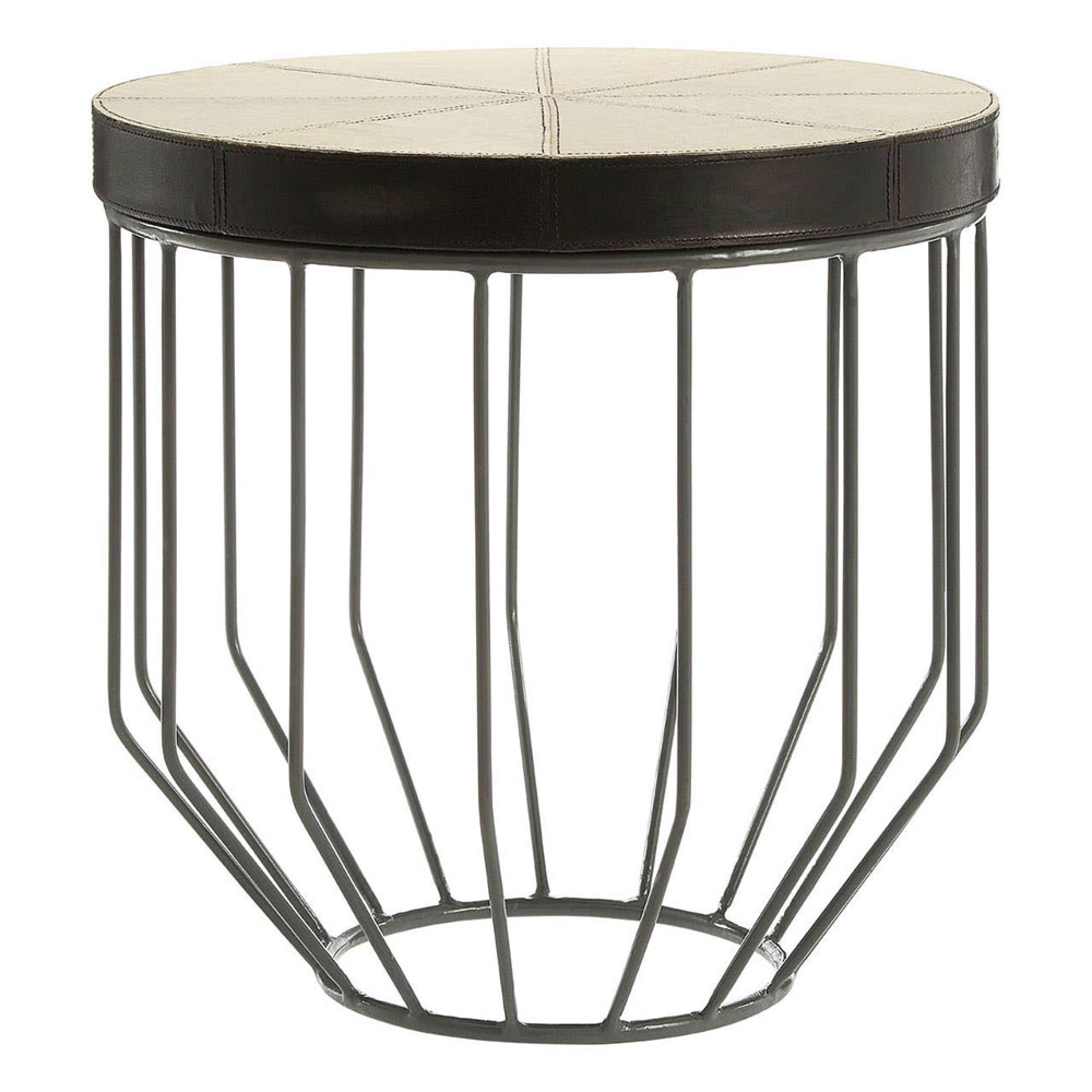 Kensington Townhouse Side Table - Round - Faux Fur and Iron