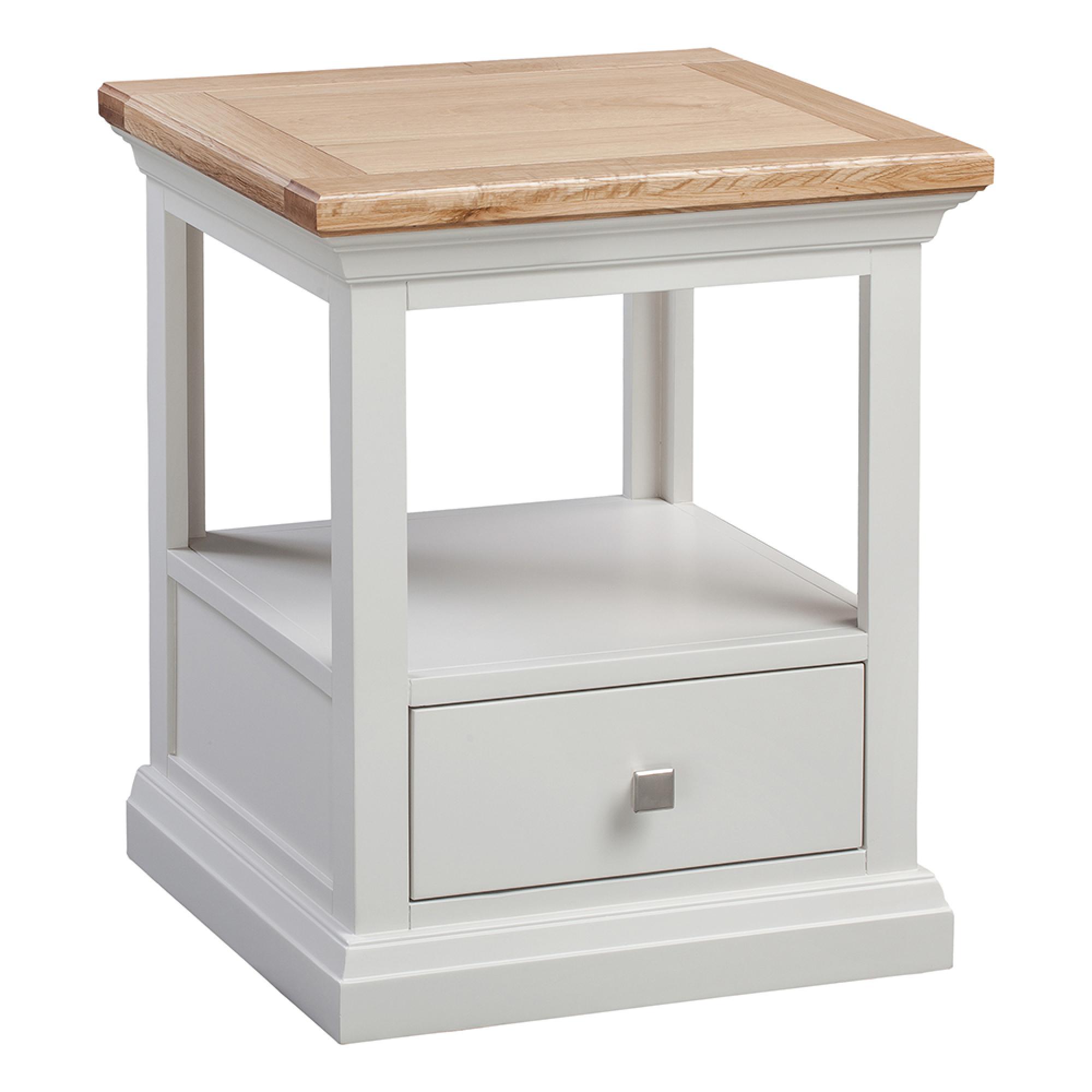 Cotswold Lamp Table - 1 Drawer - Oak and Painted