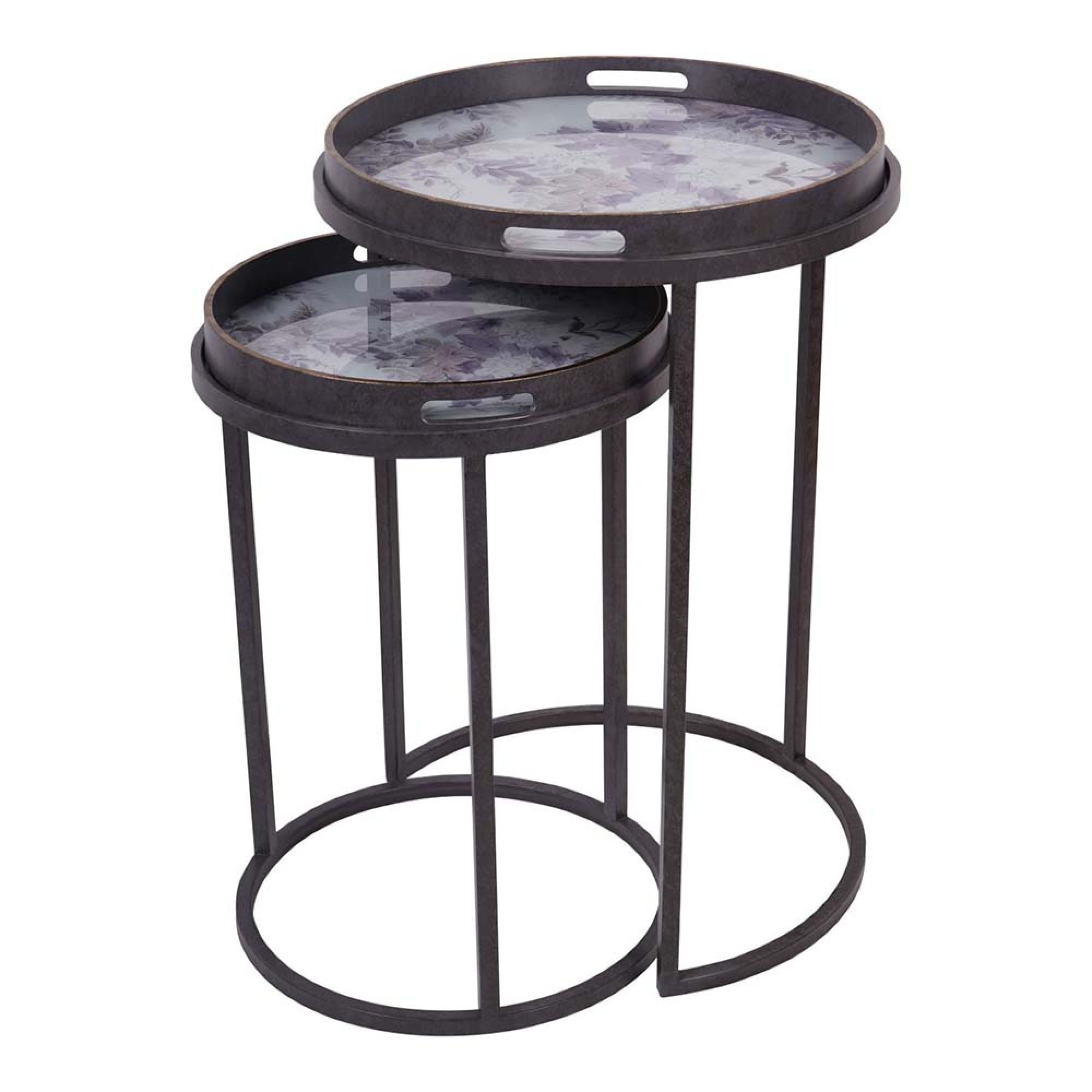 Laura Ashley Linlithgow Side Tray Table - Round - Set of 2