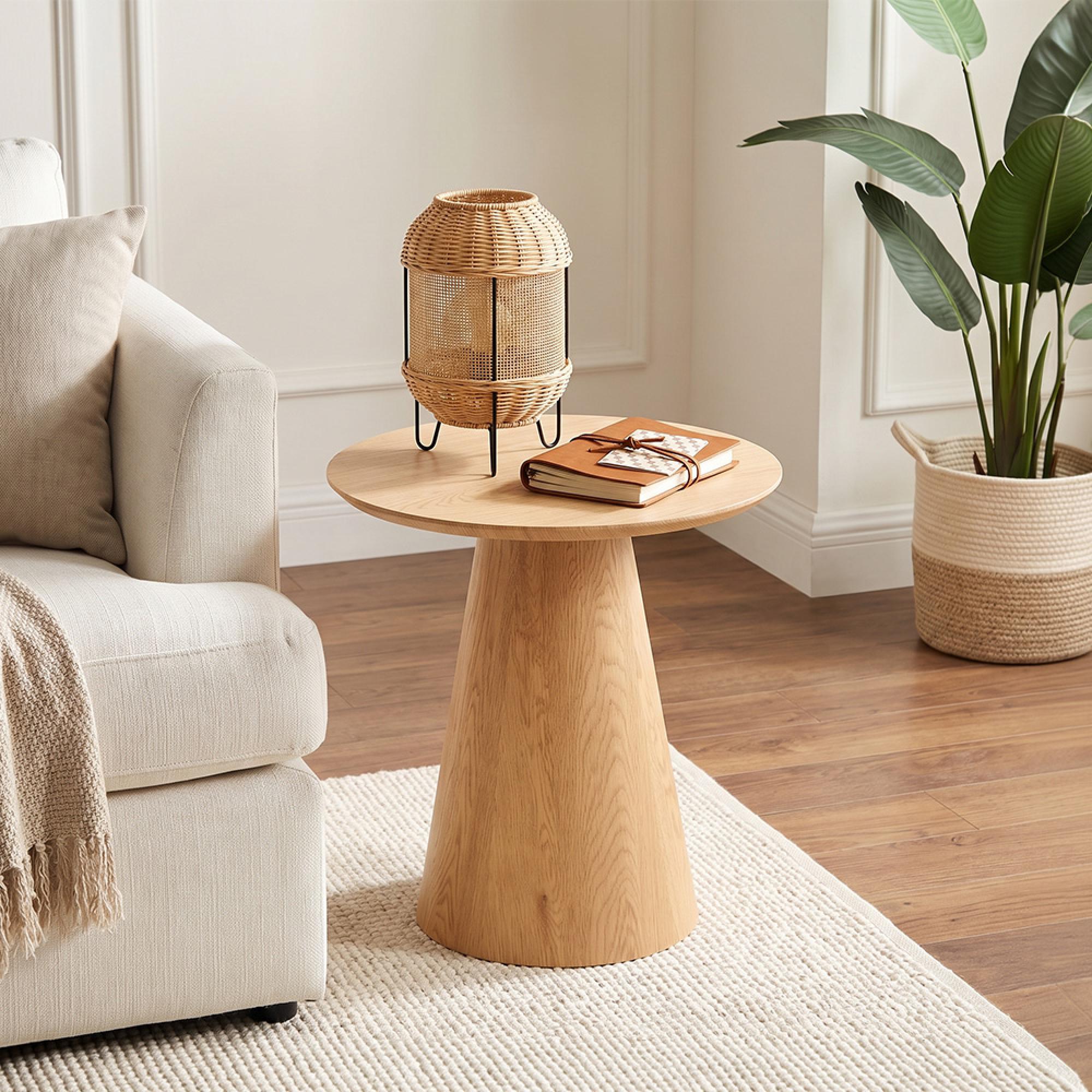 Palma End Table - Round - Oak